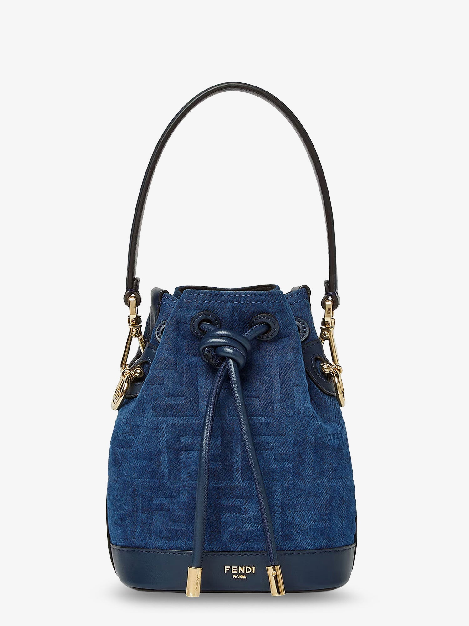 Fendi Mon Tresor Ff Flocked Denim Crossbody Bag
