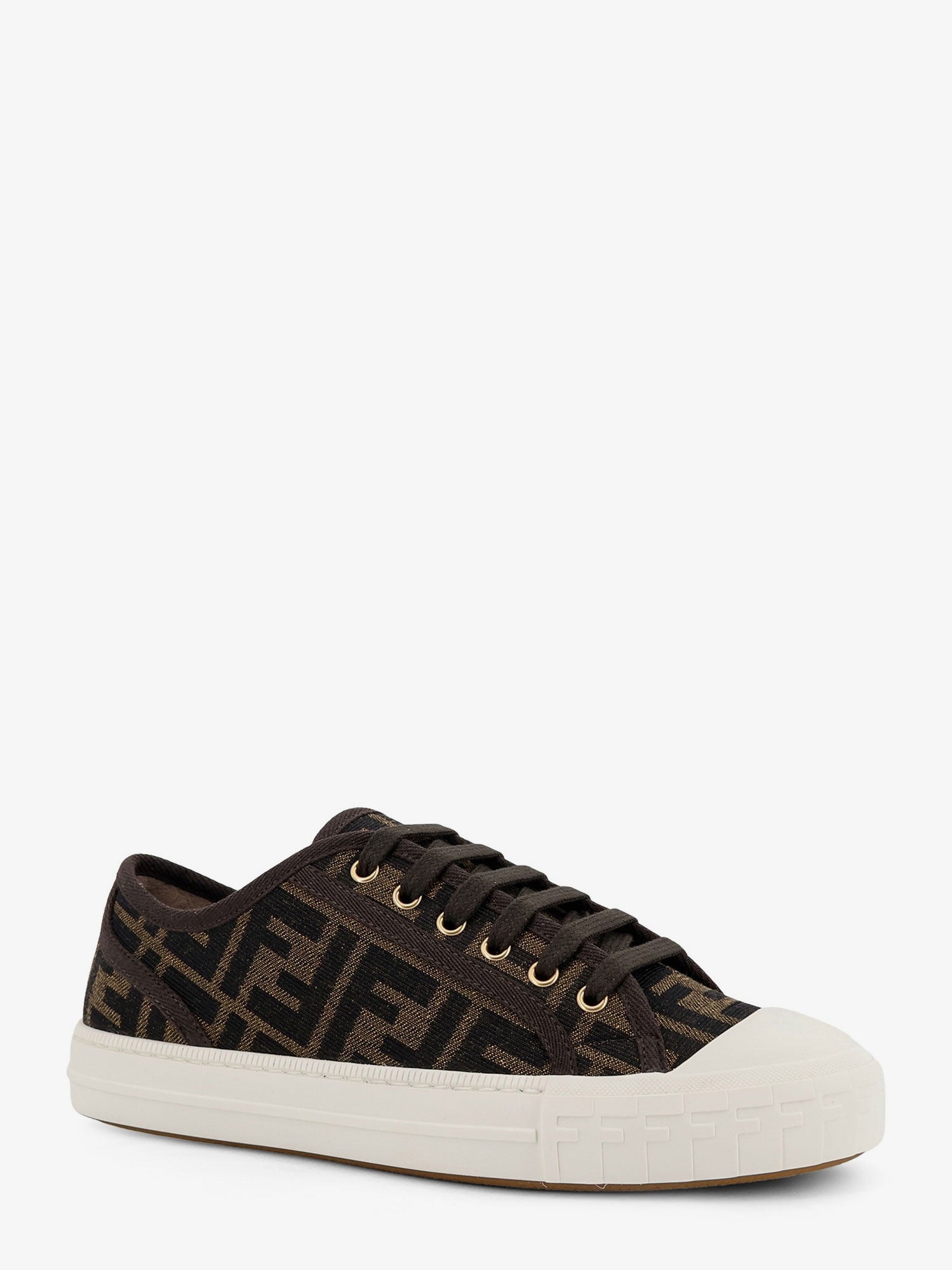 Fendi Domino Ff Jacquard Fabric Sneakers
