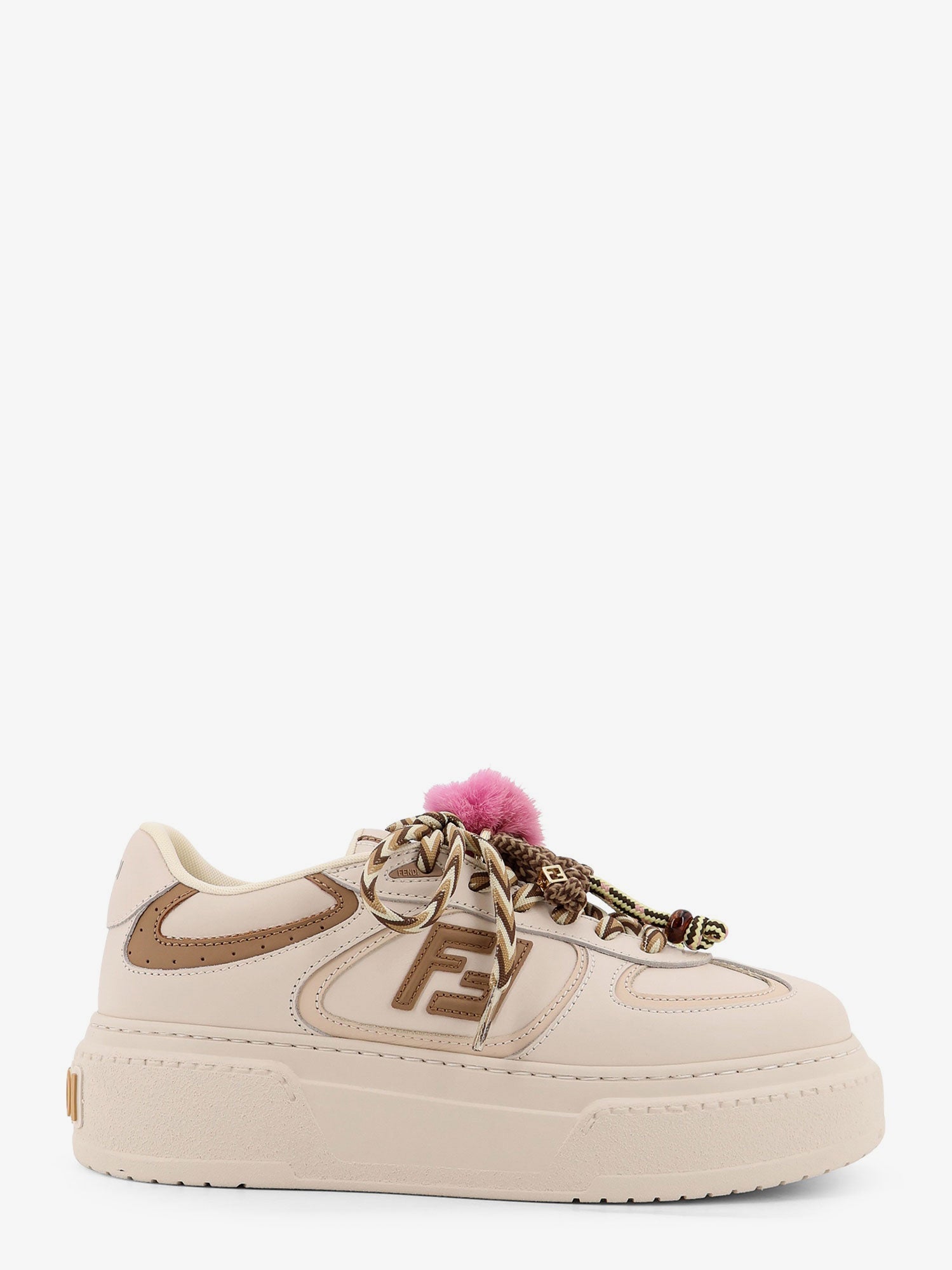 Fendi Fendi Match Leather Platform Sneakers With Charms