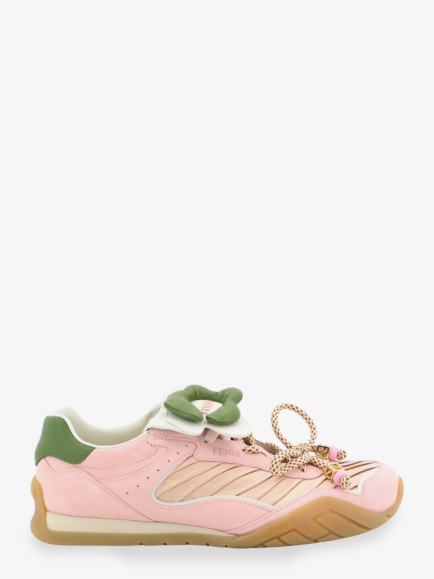 Fendi Fendi Wave Pulse Suede Sneakers With Satin Inserts