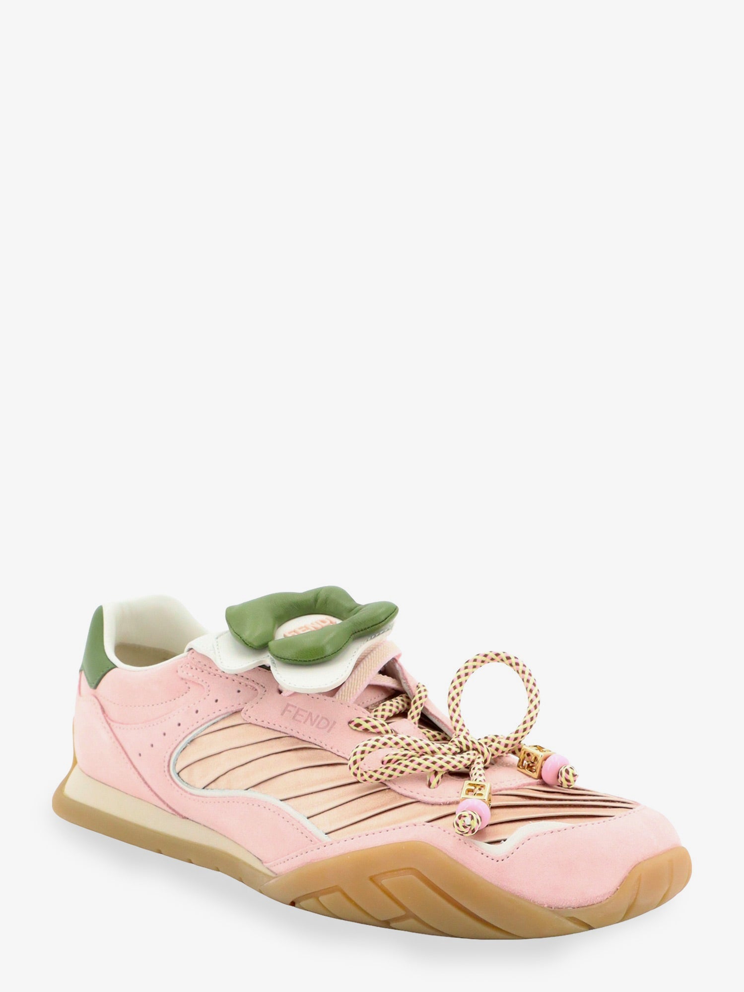 Fendi Fendi Wave Pulse Suede Sneakers With Satin Inserts
