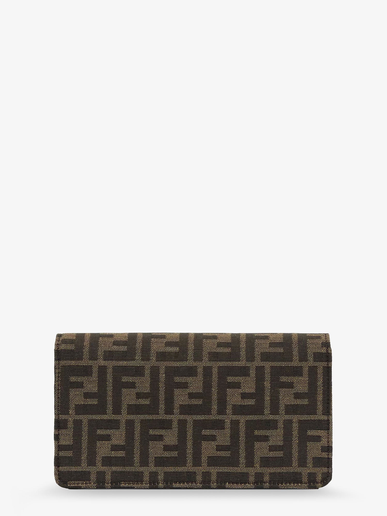 Fendi Baguette Wallet On Chain Shoulder Bag In Ff Jacquard Fabric