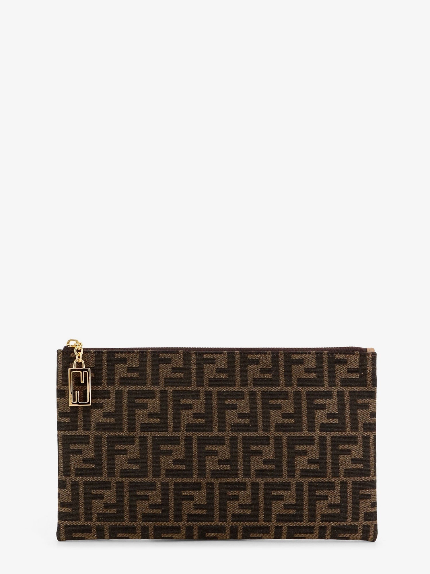 Fendi Medium Flat Ff Jacquard Fabric Pochette