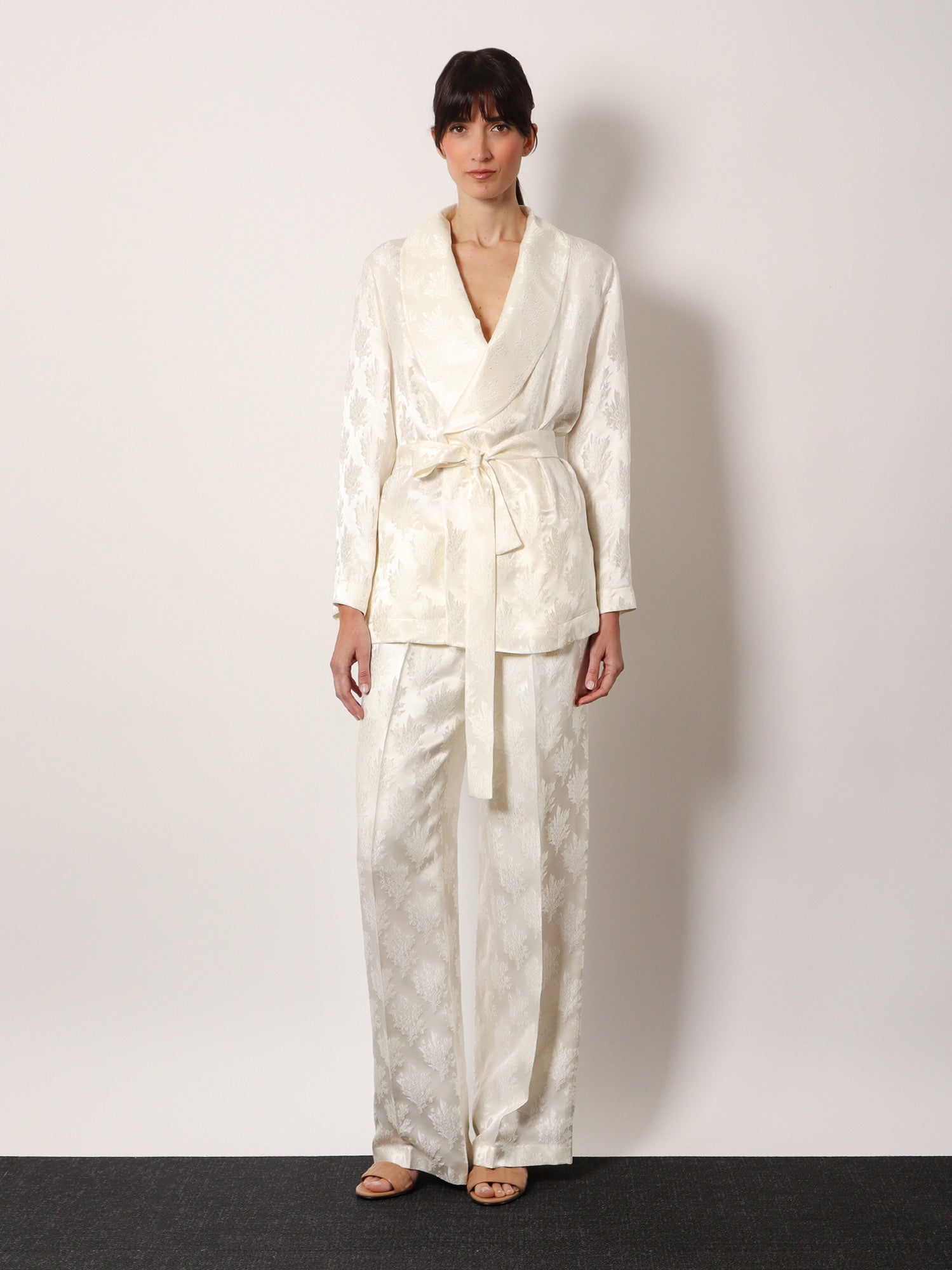 Fendi Jacquard Silk Blazer With Floral Motif