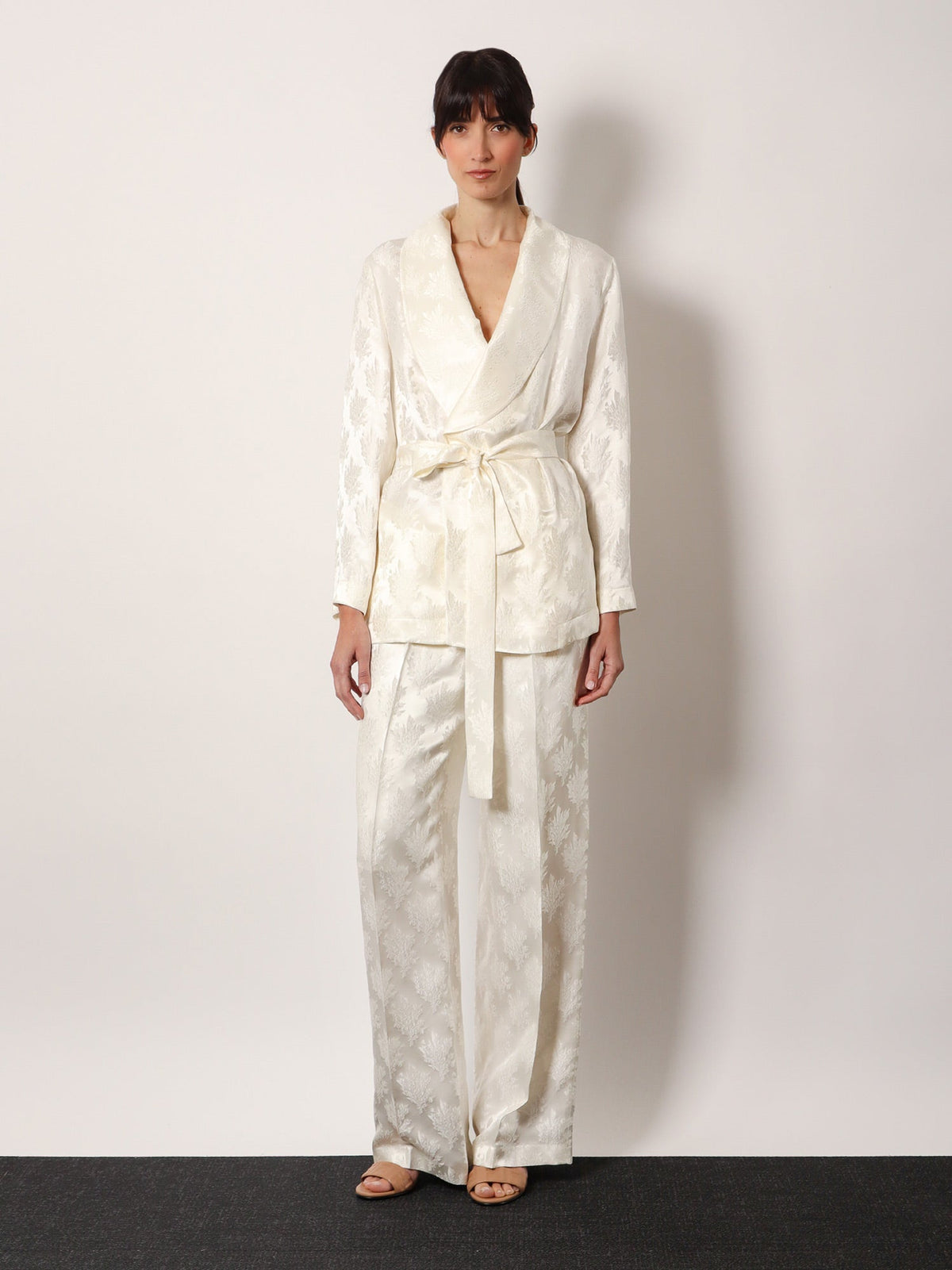 Fendi Jacquard Silk Blazer With Floral Motif