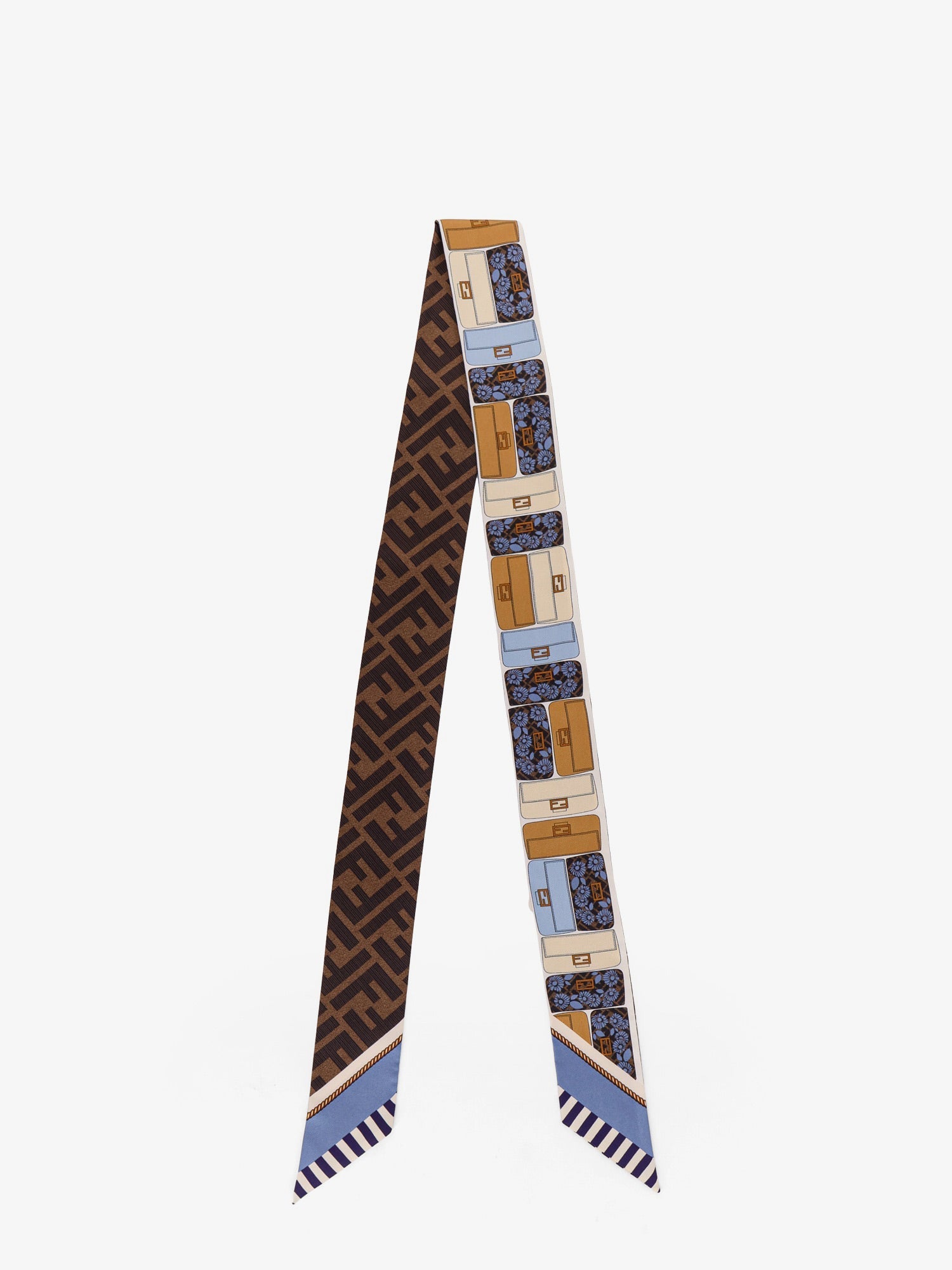 Fendi Silk Bandeau With Fendi Baguette Flowers Motif