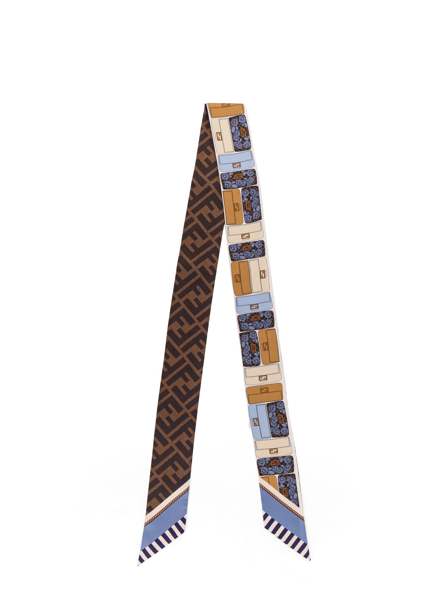 Fendi Silk Bandeau With Fendi Baguette Flowers Motif