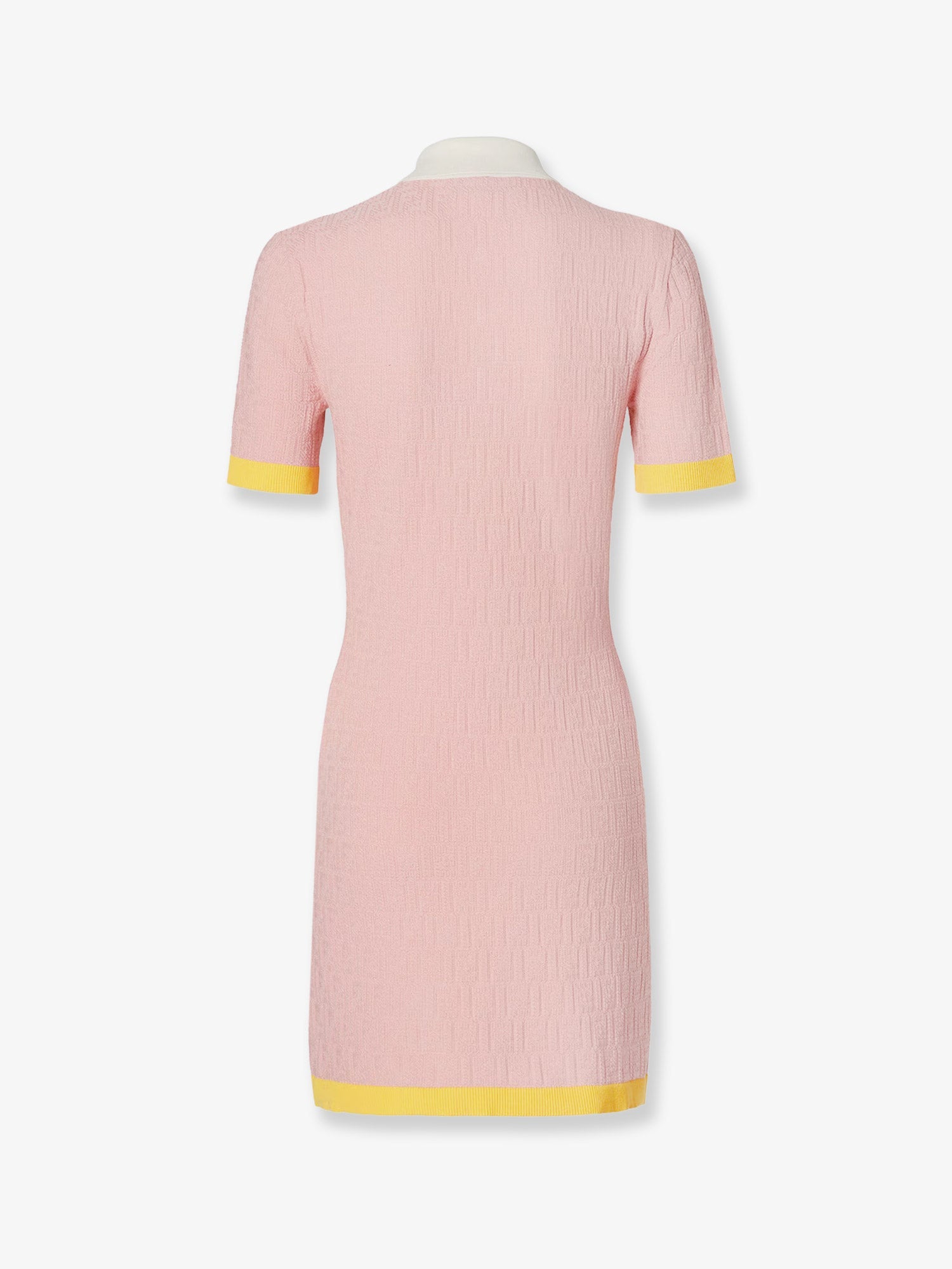 Fendi Cotton And Silk Blend Short Dress With All-over Ff Motif