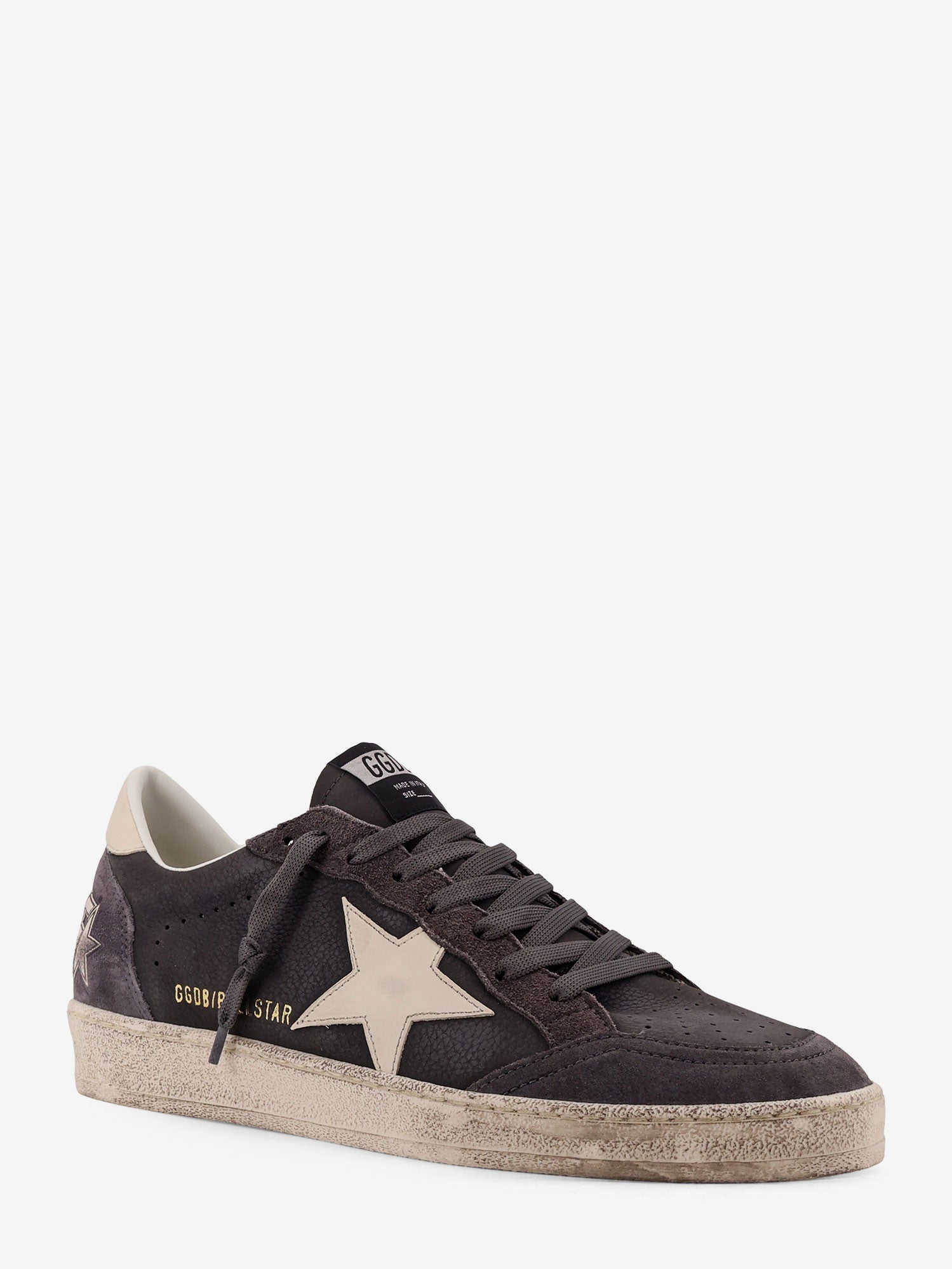 Golden Goose Ball Star Leather Sneakers With Side Logo