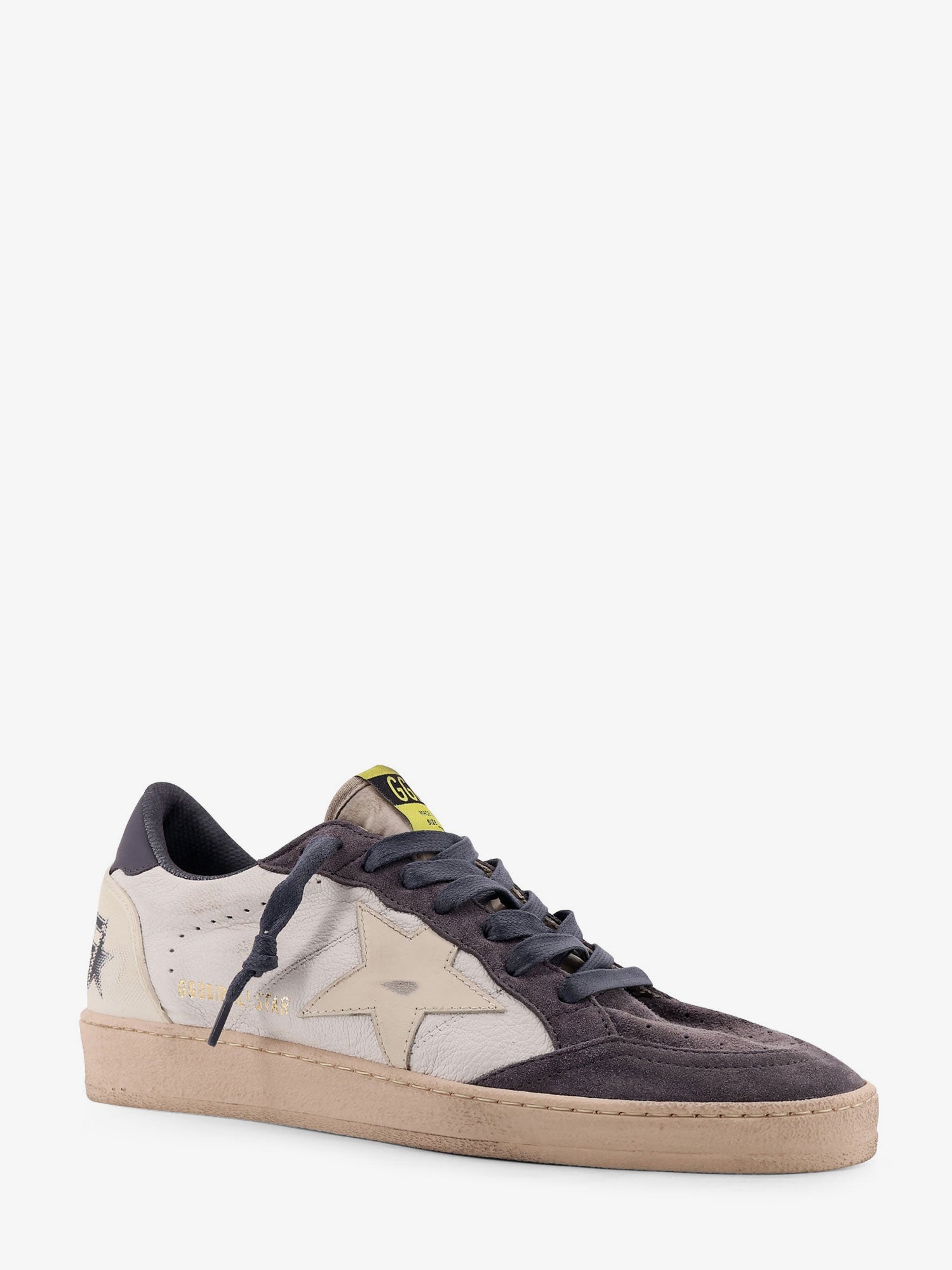 Golden Goose Ballstar Leather Sneakers And Suede With Side Logo