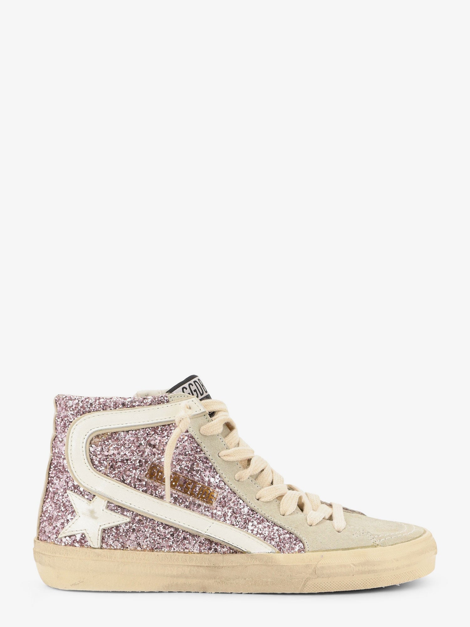 Golden Goose Leather Sneakers With All-over Glitter Detail