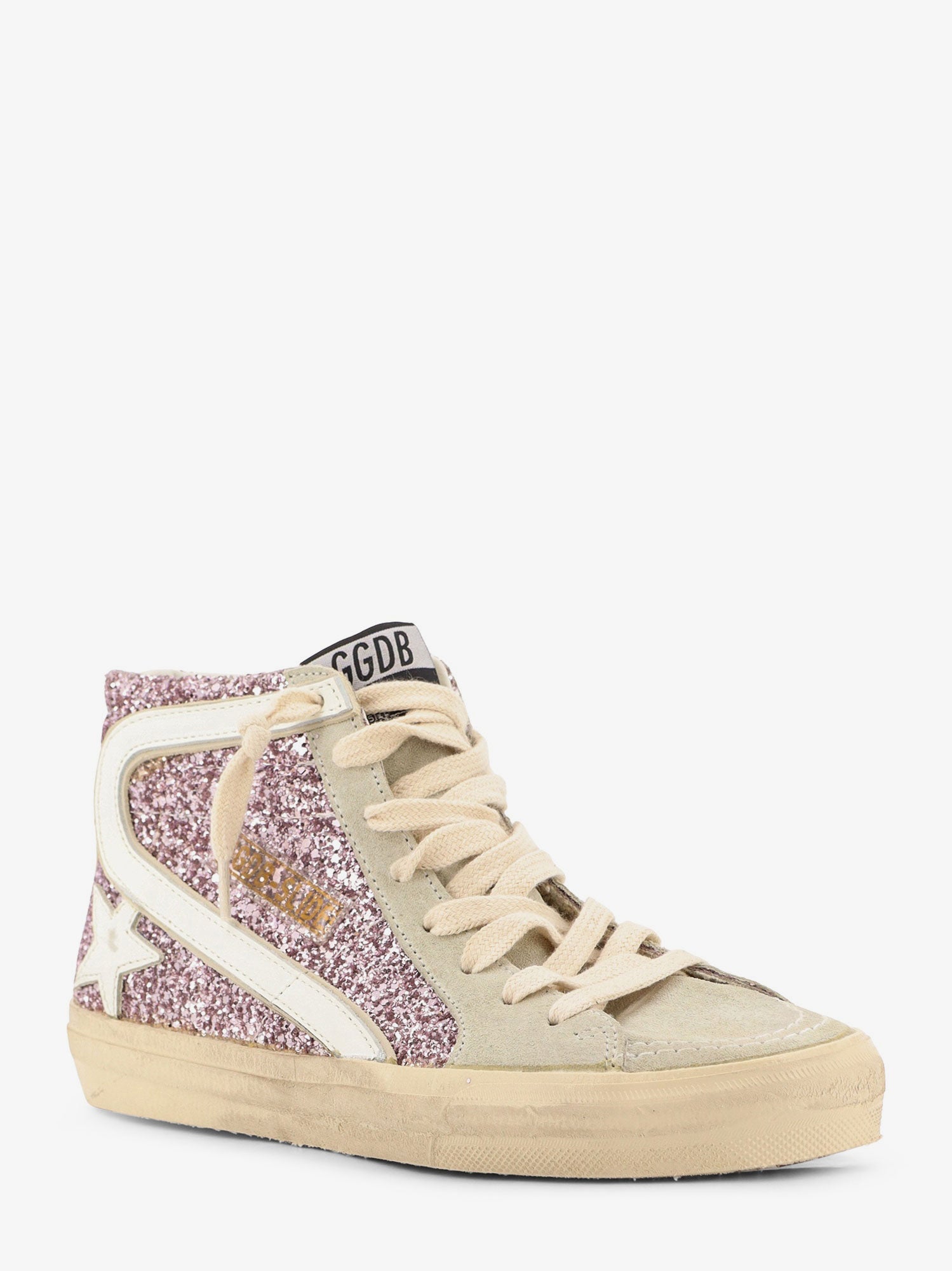 Golden Goose Leather Sneakers With All-over Glitter Detail
