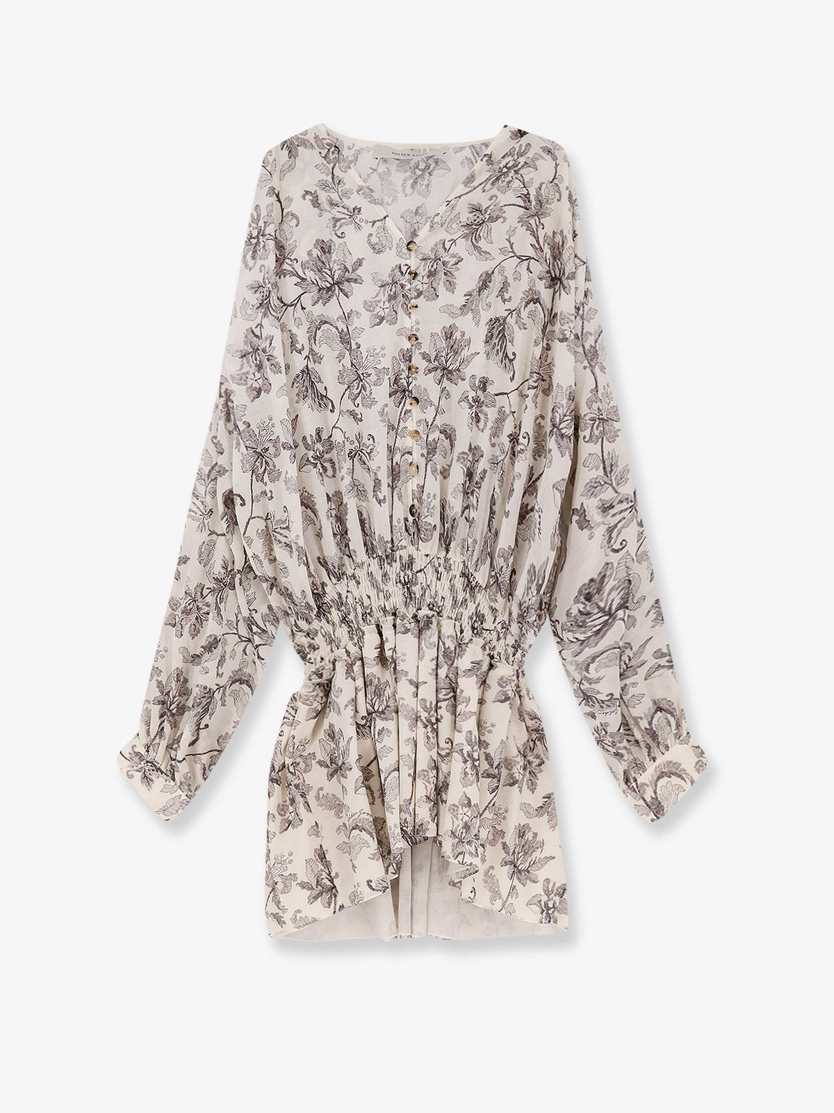 Golden Goose Short Cotton Dress With Floral Pattern