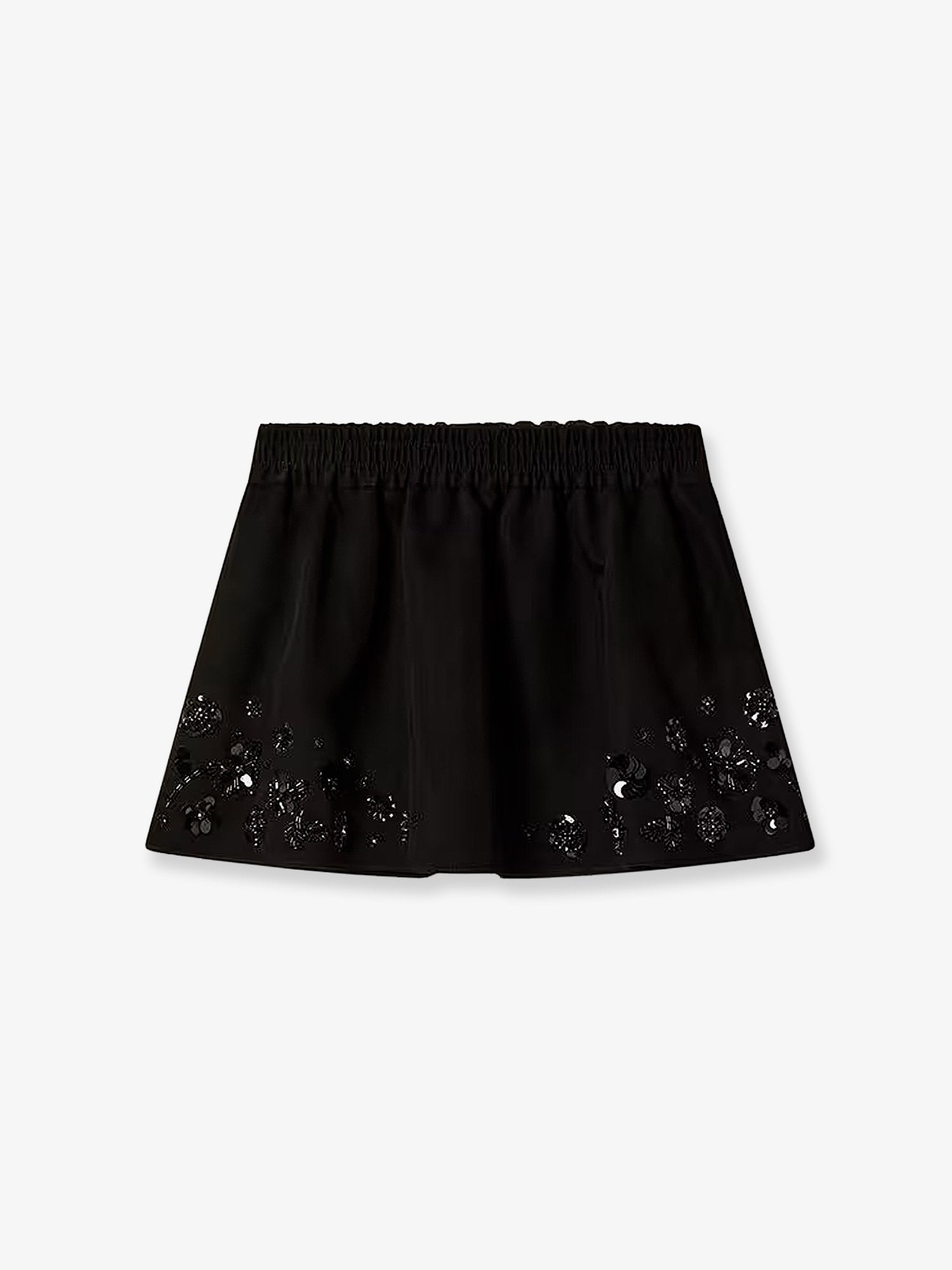 Golden Goose Cotton Blend Midi Skirt With Floral Sequin And Crystal Details