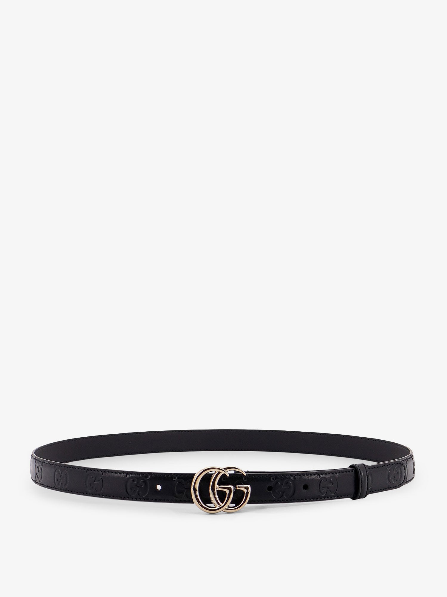 Gucci Leather Belt With All-over Gg Logo