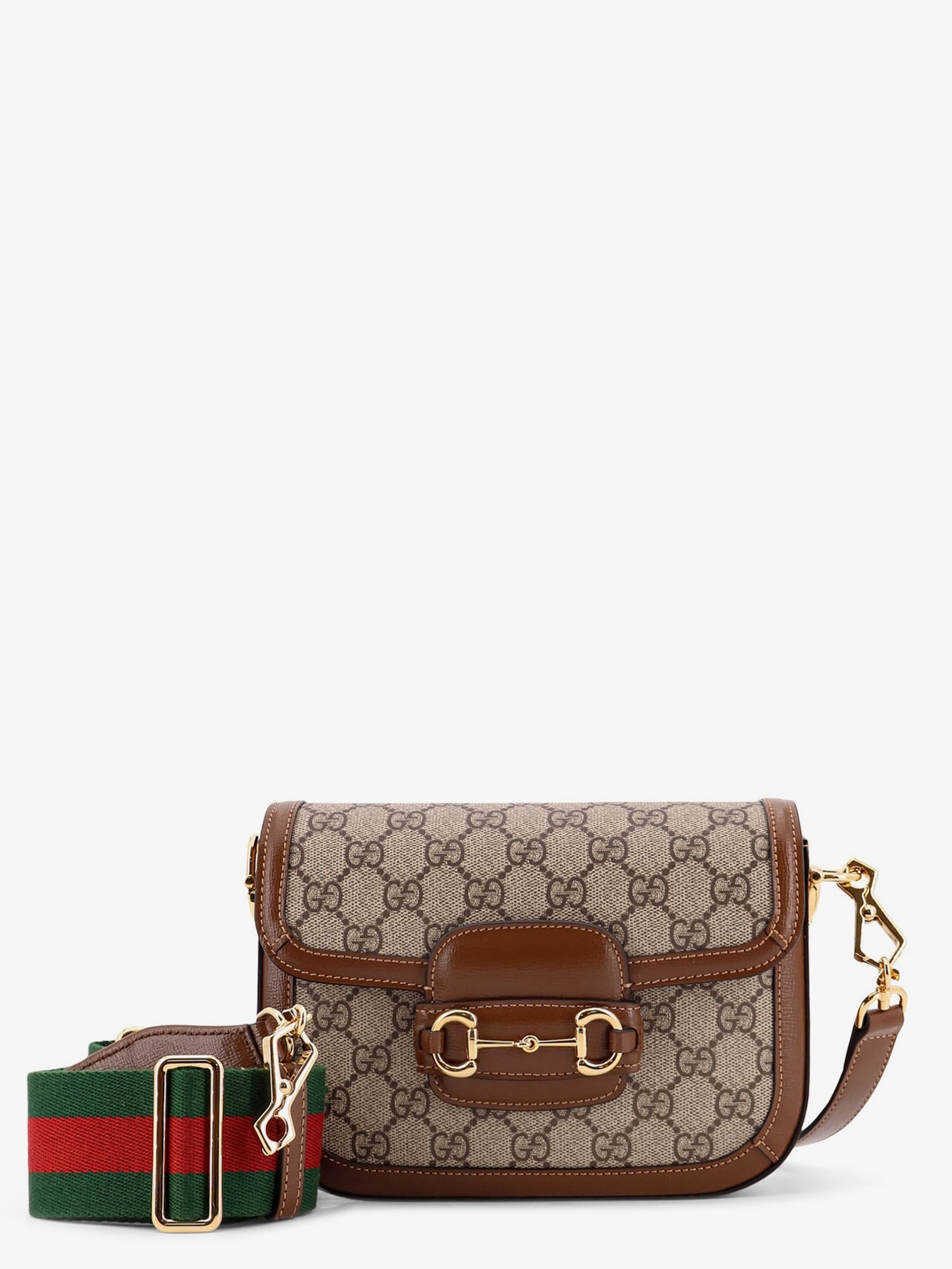 Gucci Coated Canvas Gucci Horsebit 1955 Crossbody Bag With Gg Supreme Motif