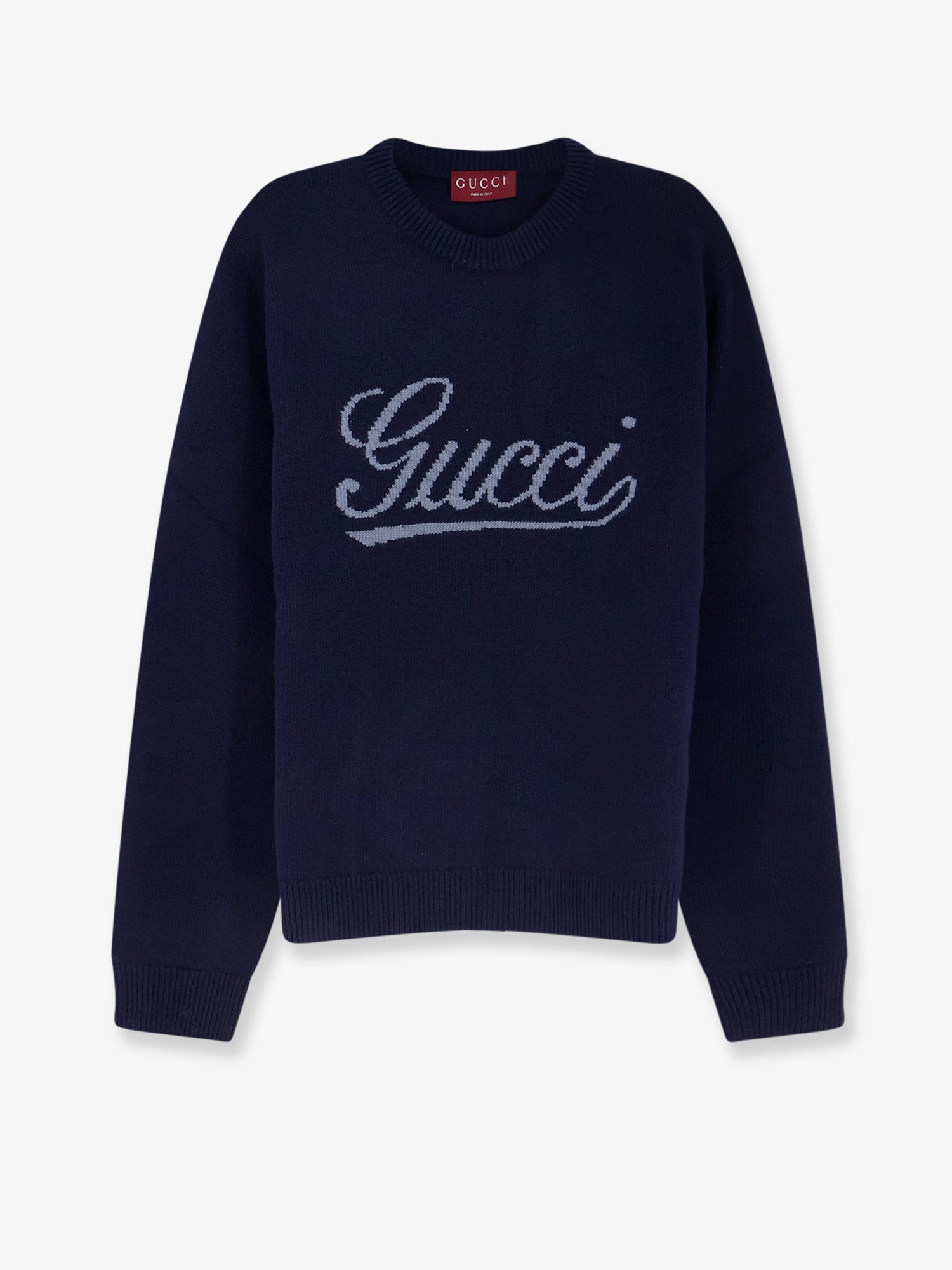 Gucci Wool Sweater With Frontal Embroidered Logo