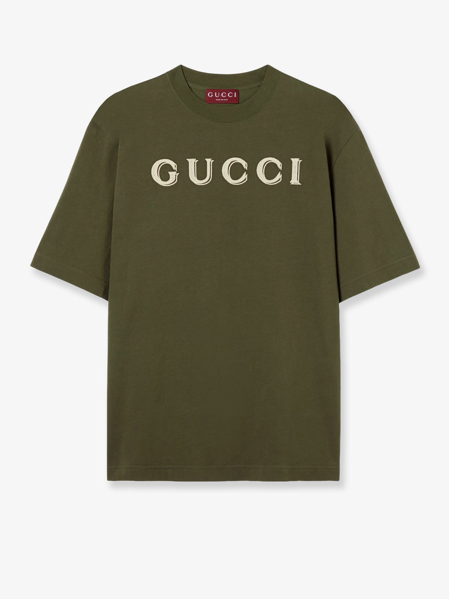 Gucci Cotton T-shirt With Gucci Embroidery On The Front