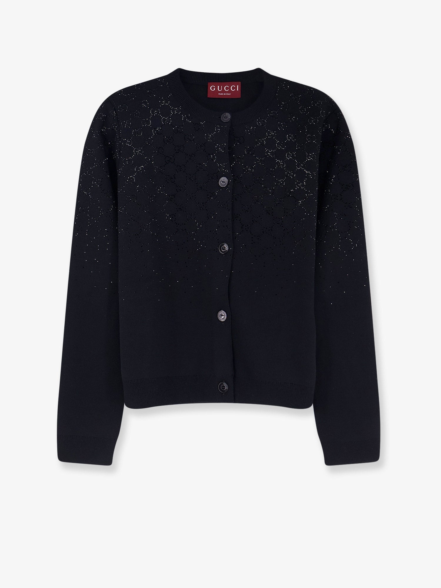 Gucci Wool And Viscose Cardigan With All-over Gg Logo