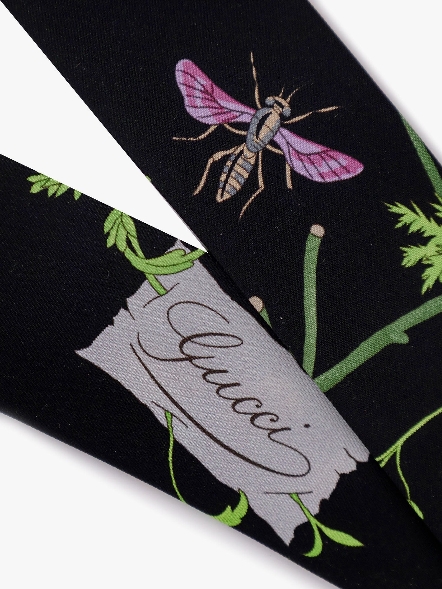 Gucci Silk Twill Bow With Gucci Flora Print