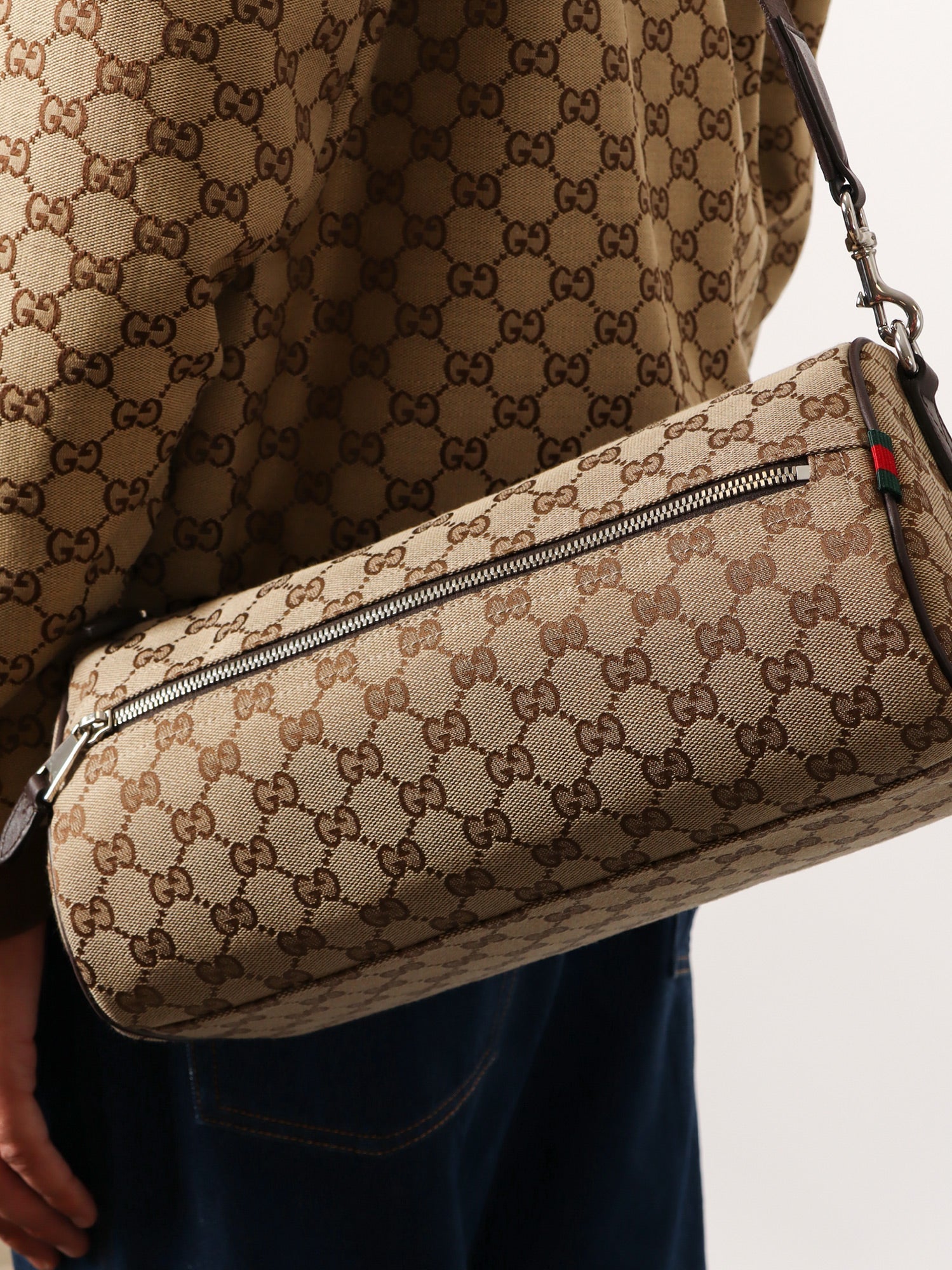Gucci Gg Fabric Cylindrical Crossbody Bag