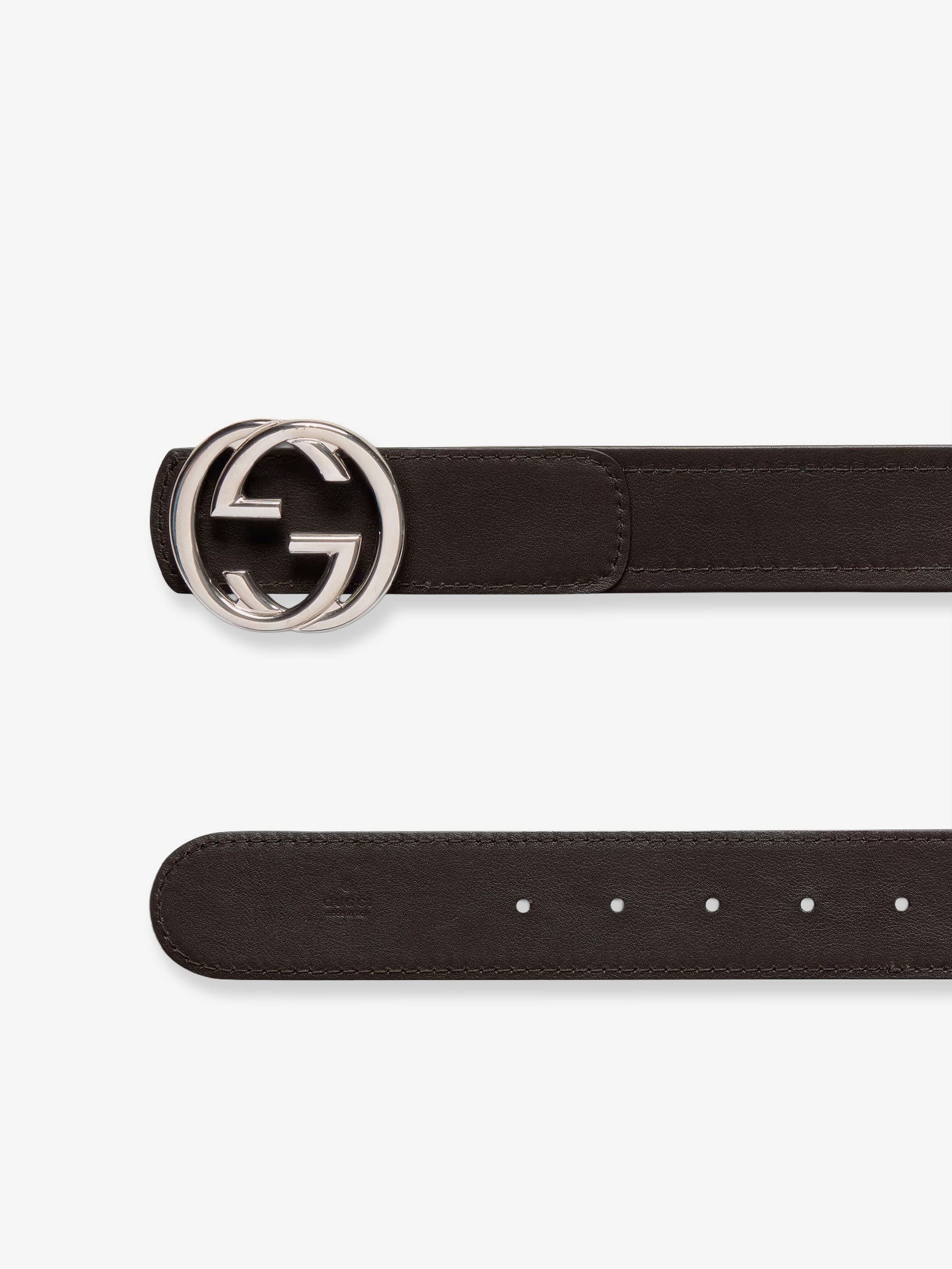 Gucci Web Fabric And Leather Belt