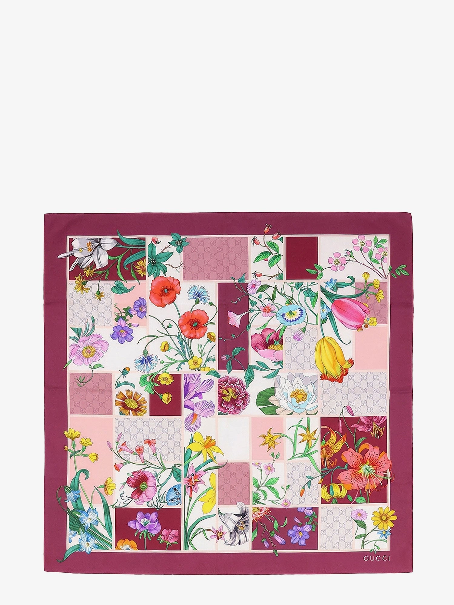 Gucci Mini Block Flora Silk Foulard
