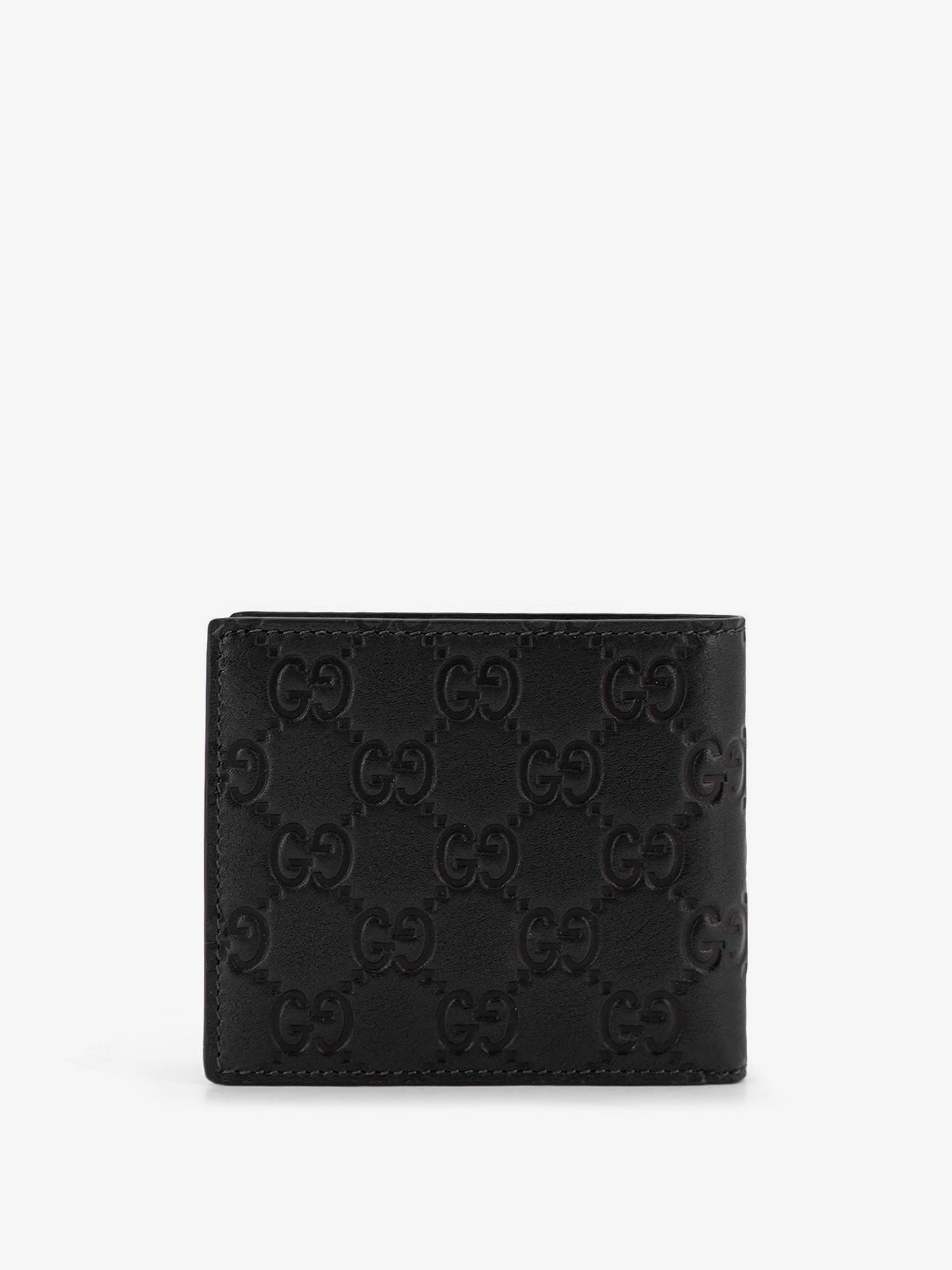 Gucci Gg Emblem Leather Wallet With Embossed Gg Logo