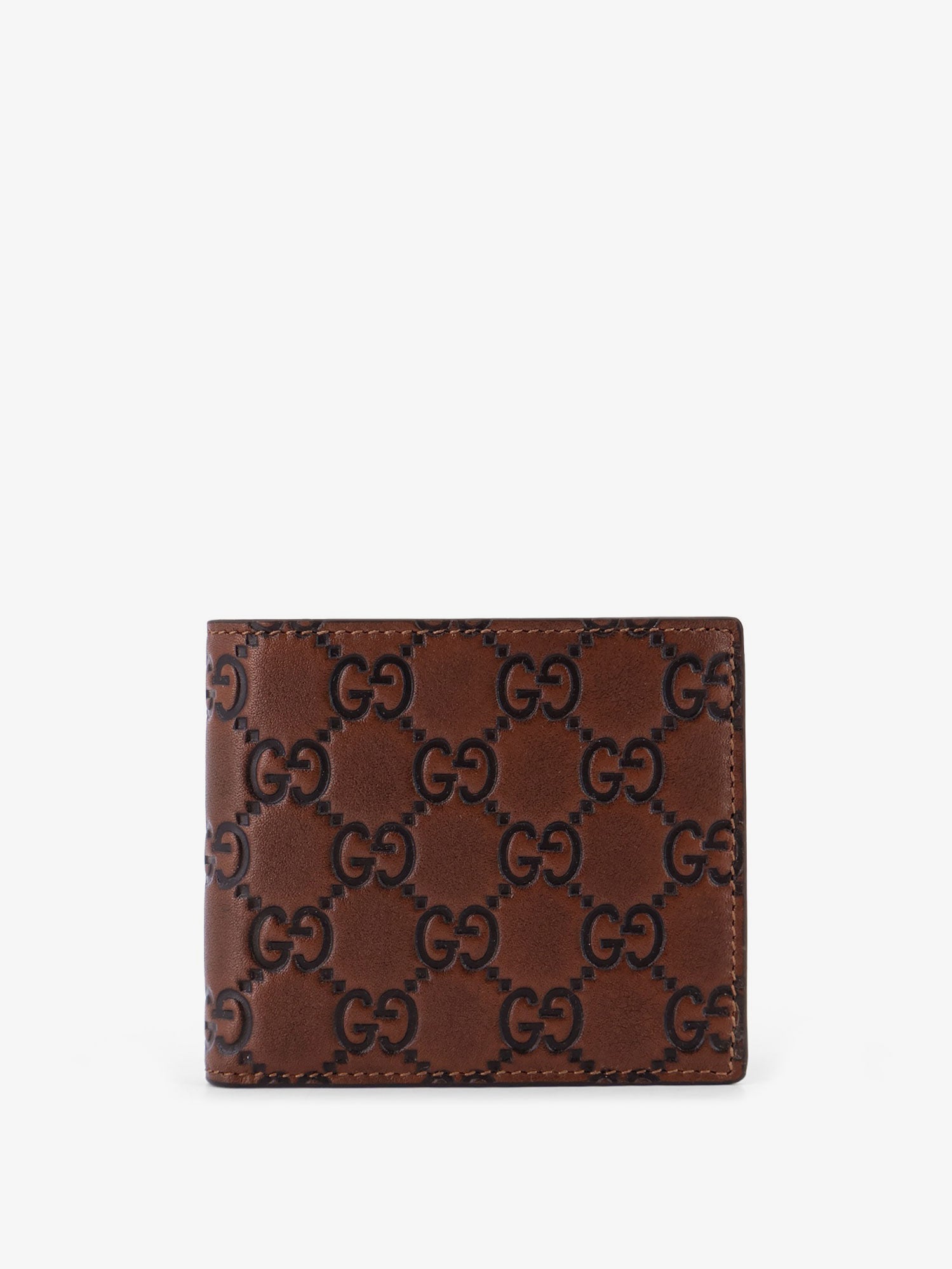 Gucci Gg Emblem Leather Wallet With Embossed Gg Logo
