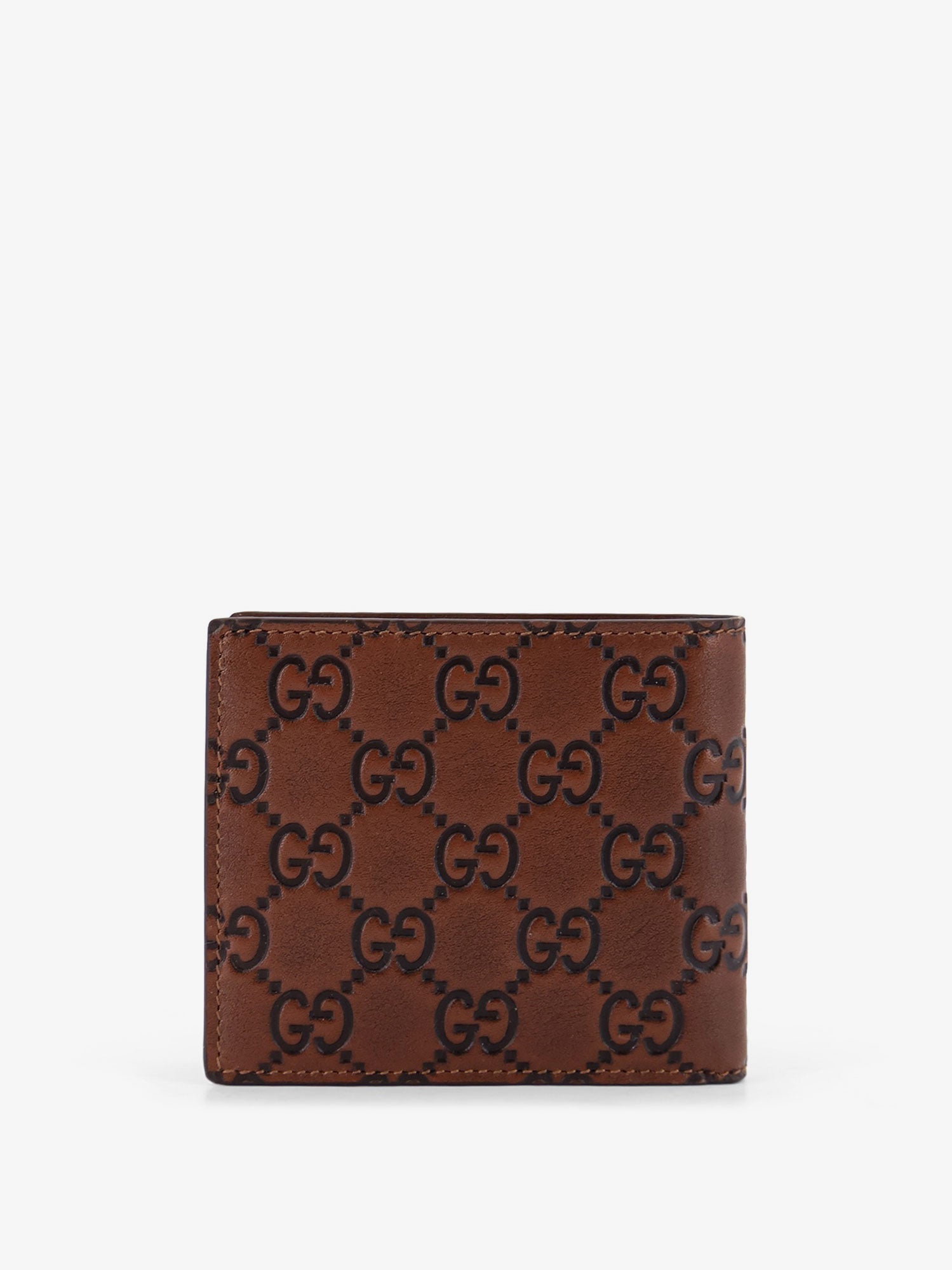 Gucci Gg Emblem Leather Wallet With Embossed Gg Logo