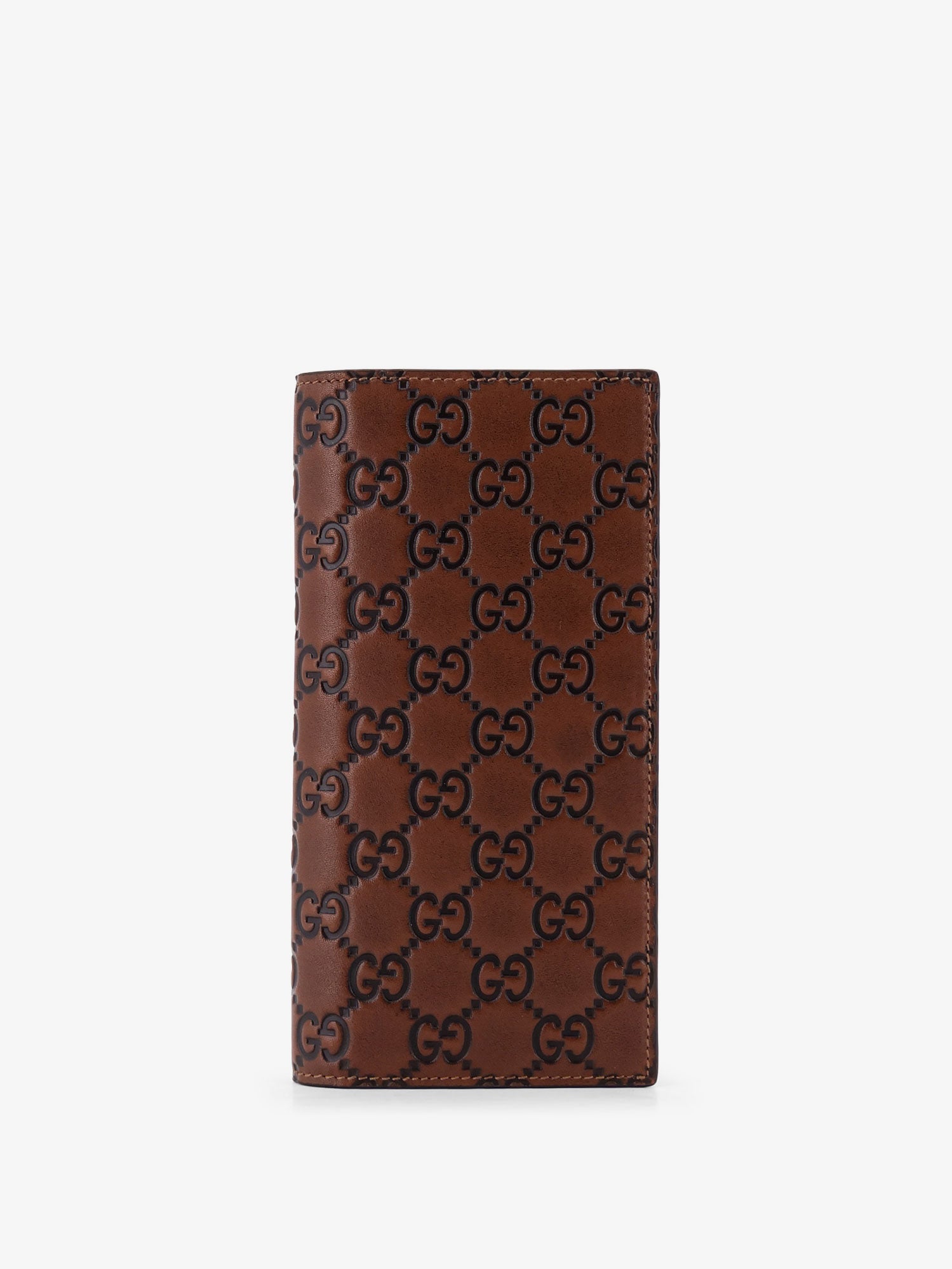 Gucci Gg Emblem Leather Wallet With Embossed Gg Motif