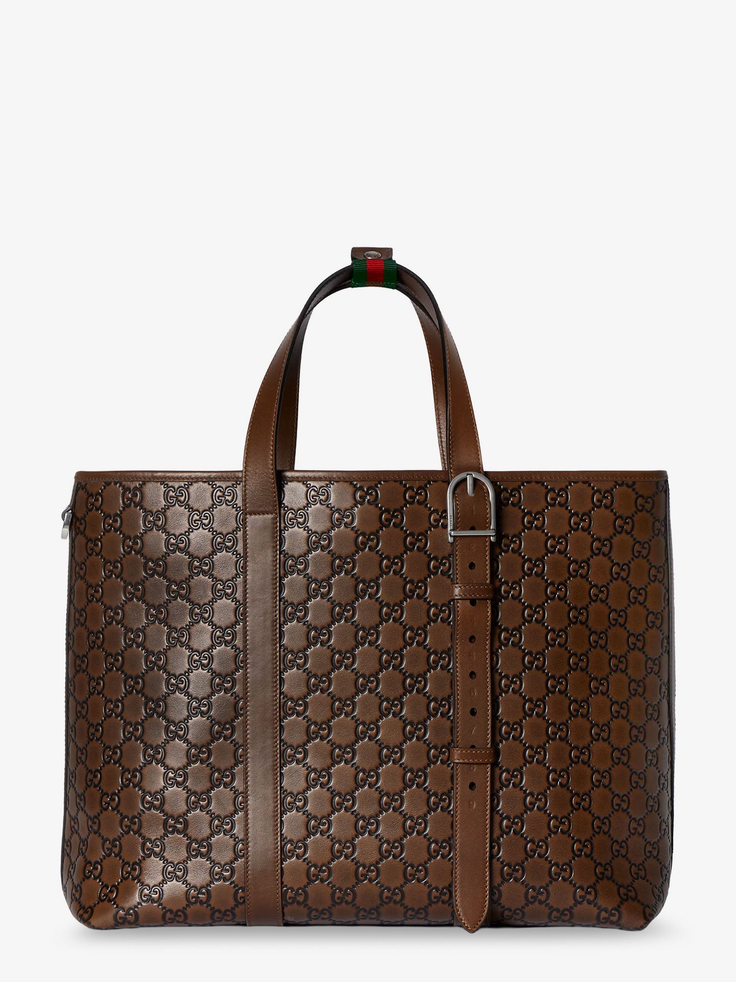 Gucci Gg Emblem Leather Shopping Bag