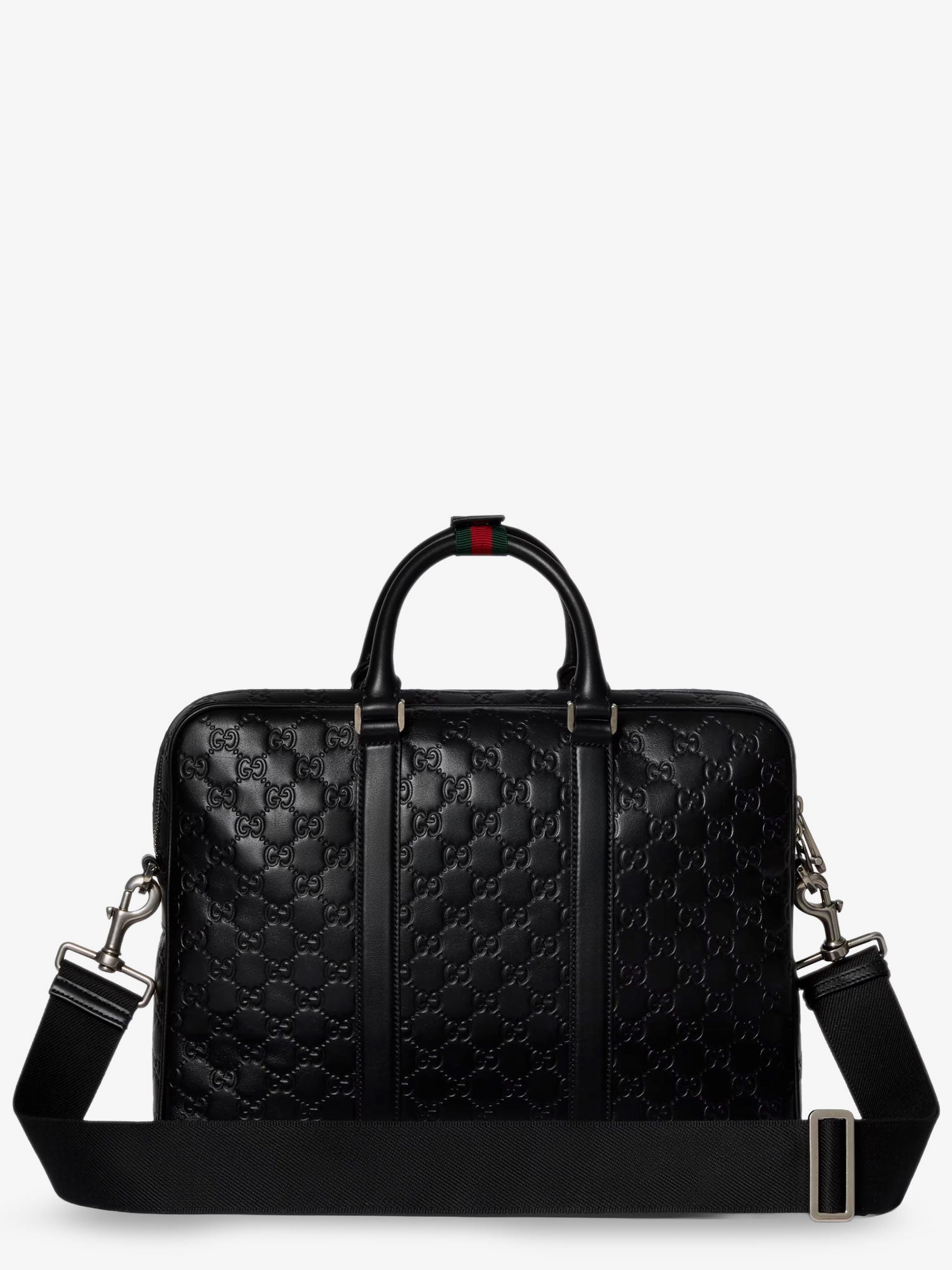 Gucci Gg Emblem Leather Briefcase With All-over Gg Motif