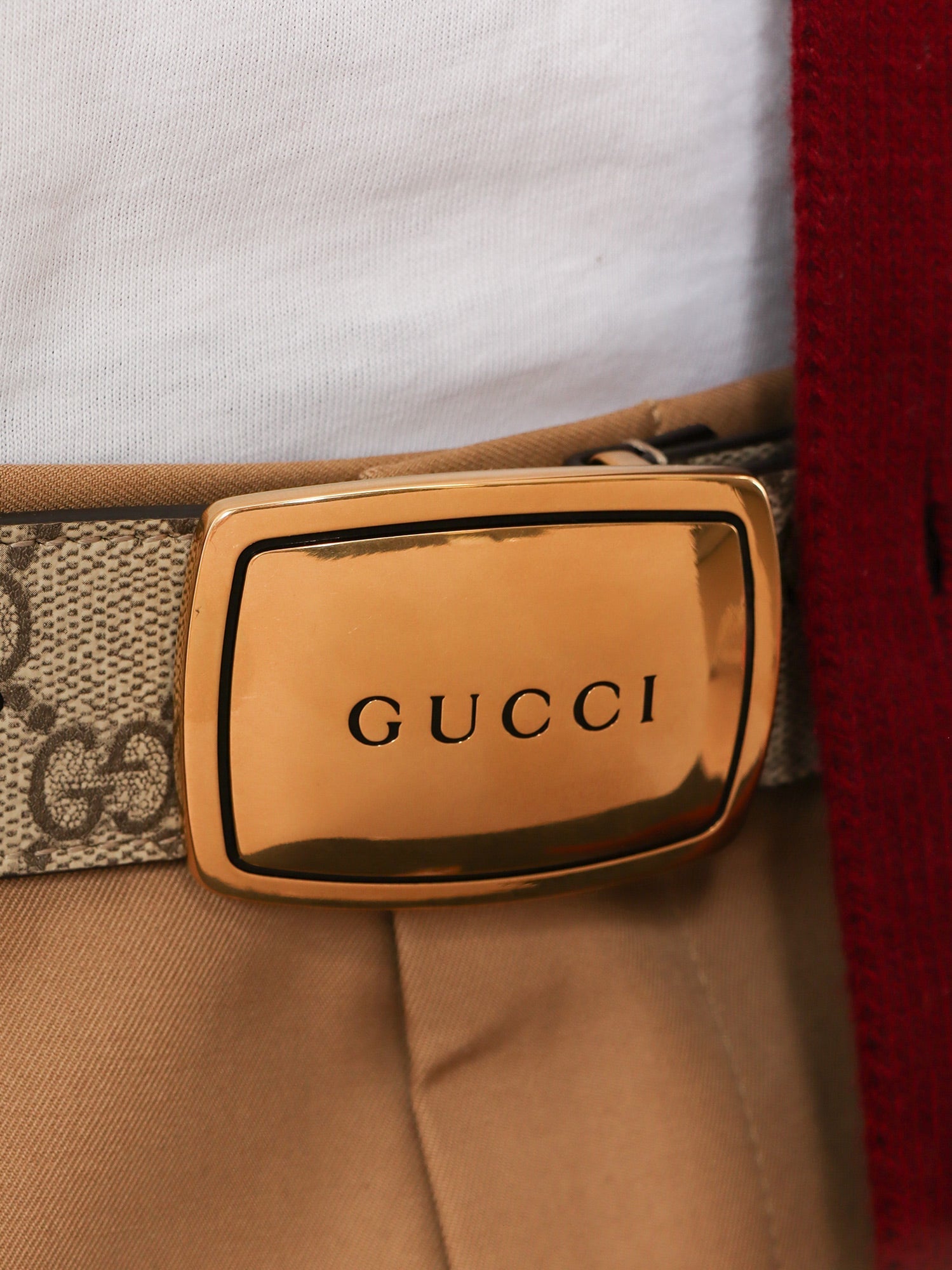 Gucci Gg Coated Canvas Belt