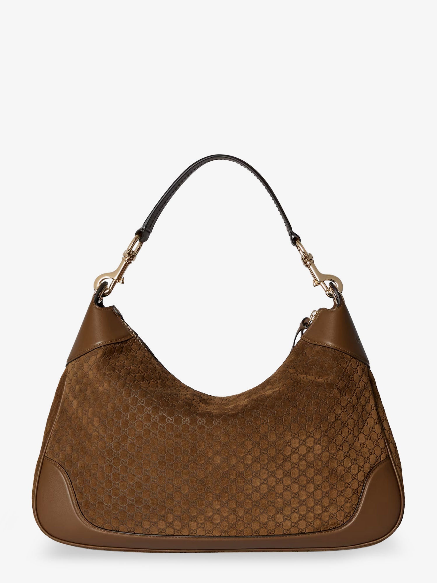 Gucci Gucci B Suede Shoulder Bag With All-over Gg Motif