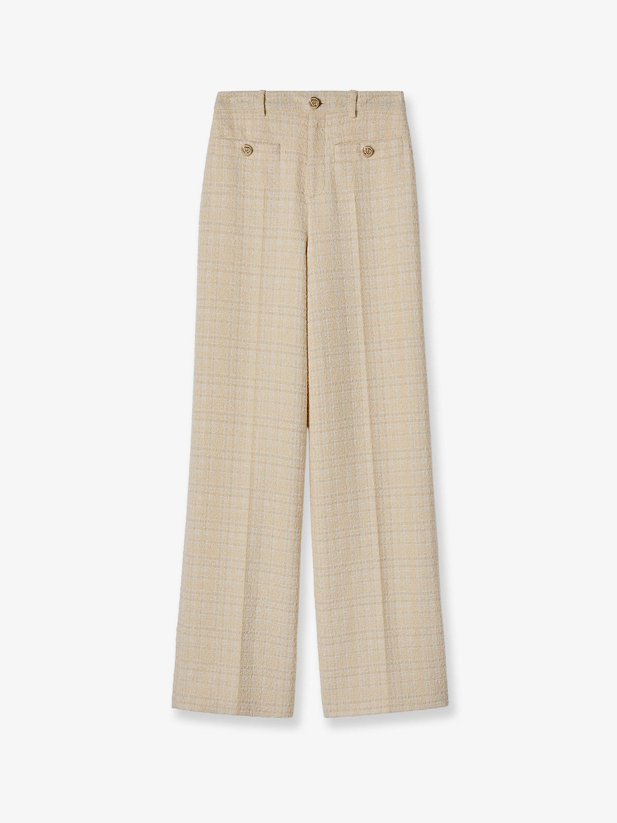 Gucci Cotton Blend Trousers With Checked Pattern