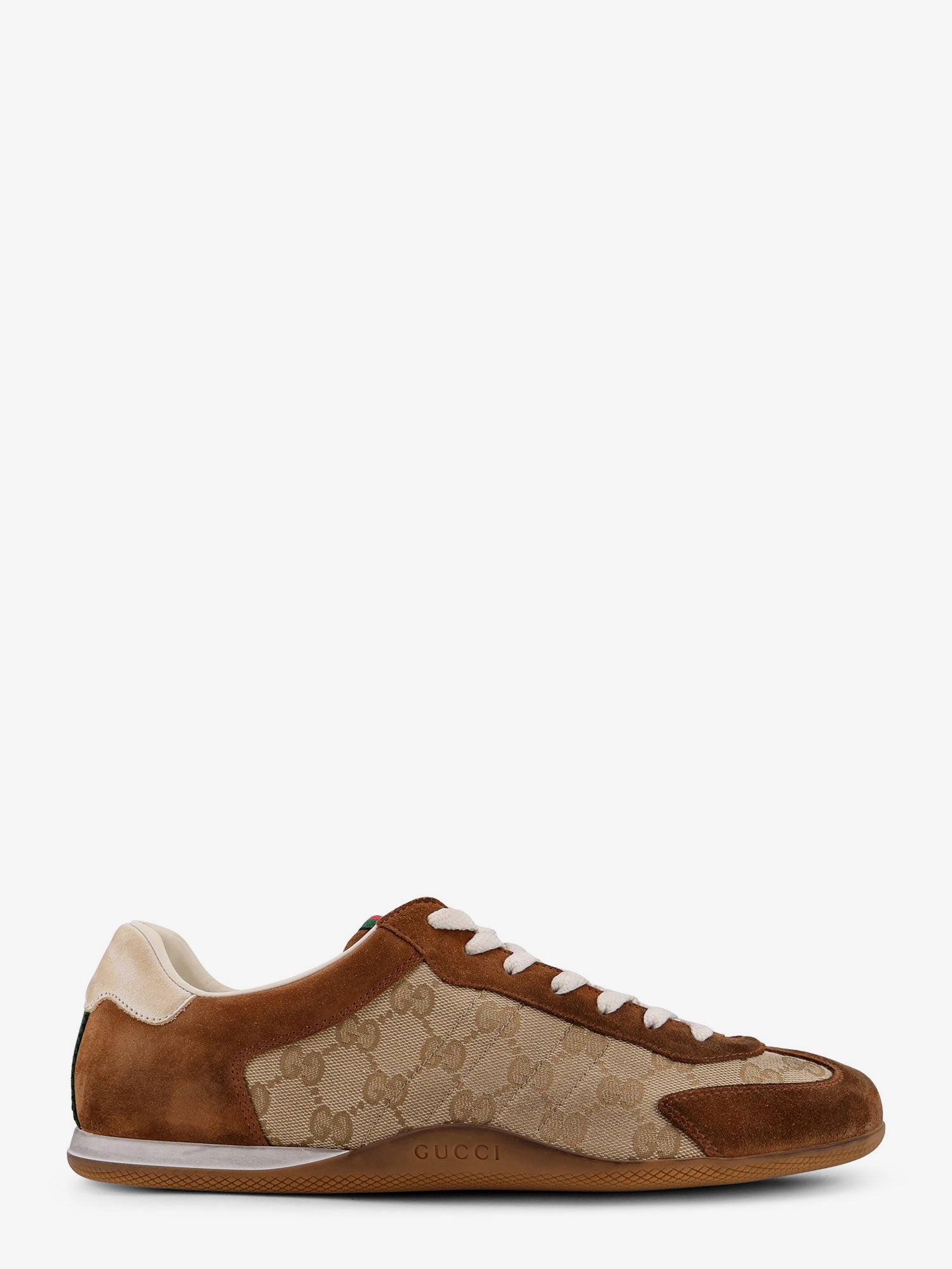 Gucci Gucci Shift Suede Sneakers With Gg Supreme Fabric Inserts