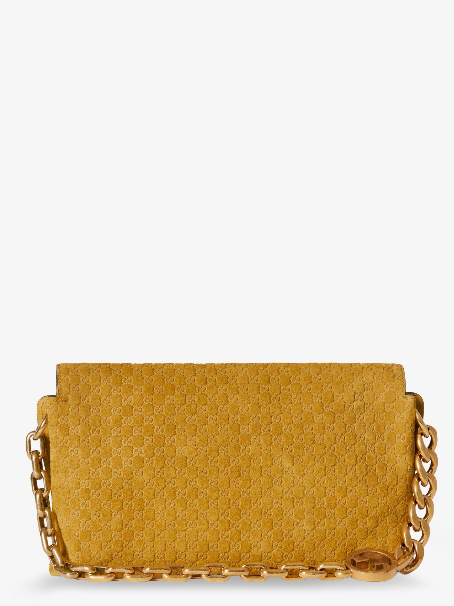 Gucci Suede Shoulder Bag With All-over Gg Motif