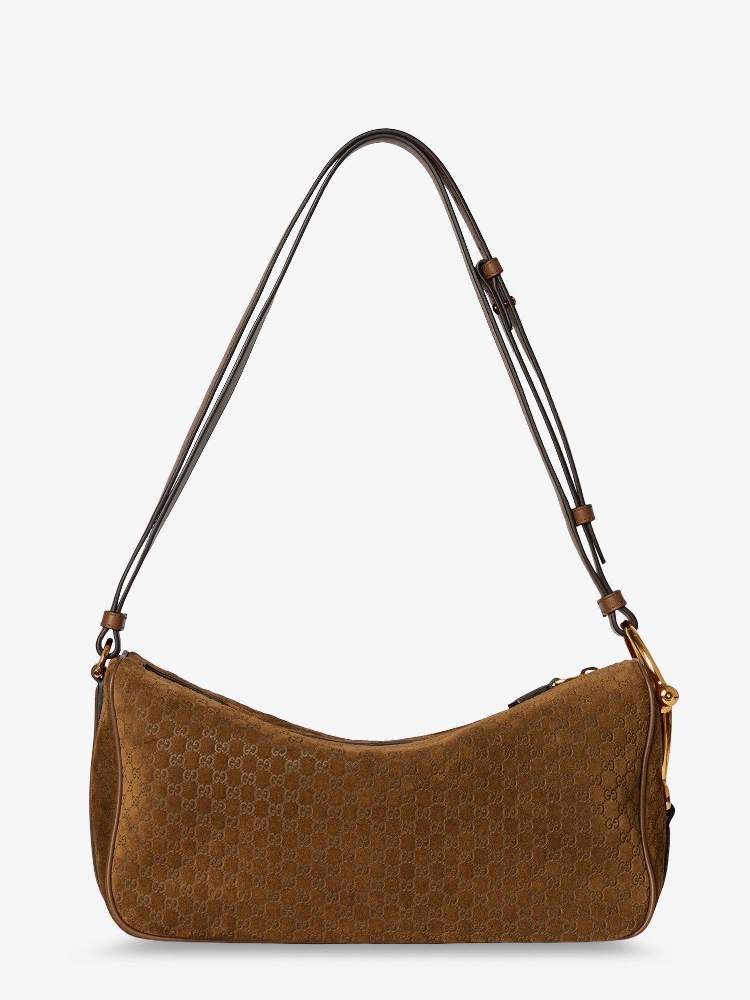 Gucci Gucci Half Horsebit Suede Shoulder Bag