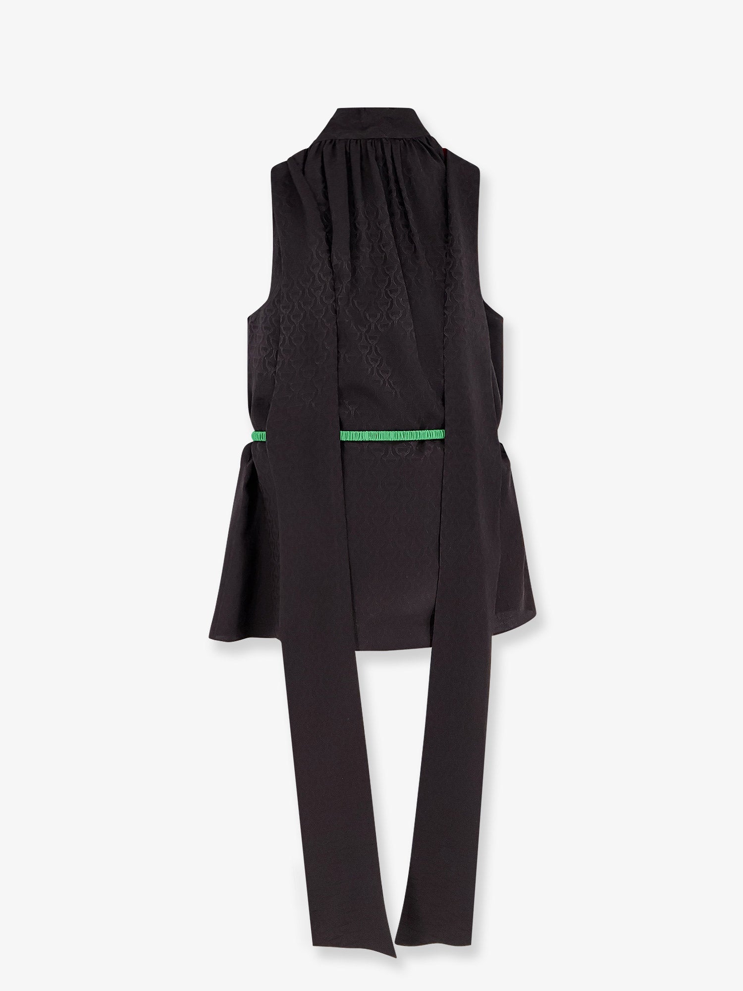 Gucci Horsebit Jacquard Silk Sleeveless Shirt