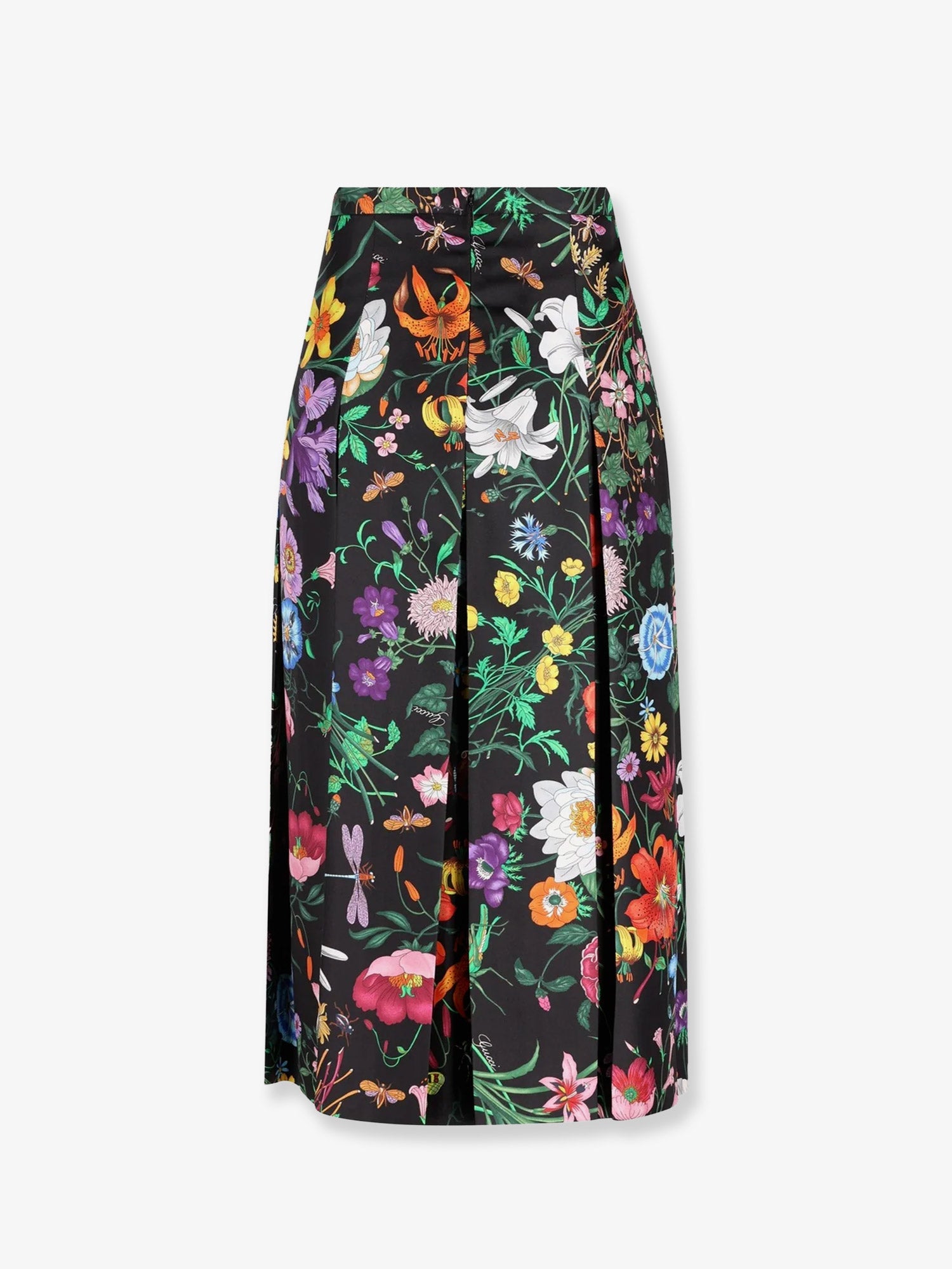Gucci Silk Midi Skirt With Gucci Flora Print
