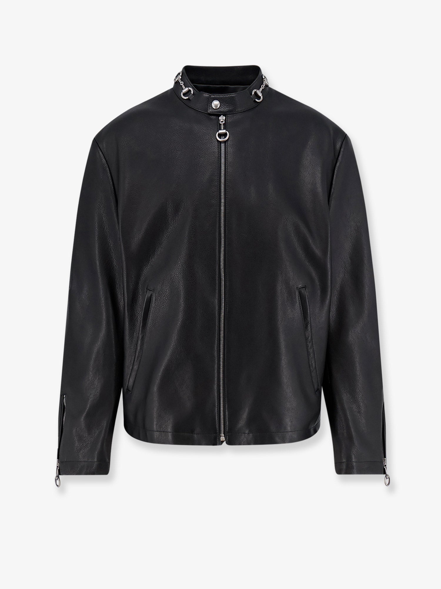 Gucci Leather Jacket With Horsebit