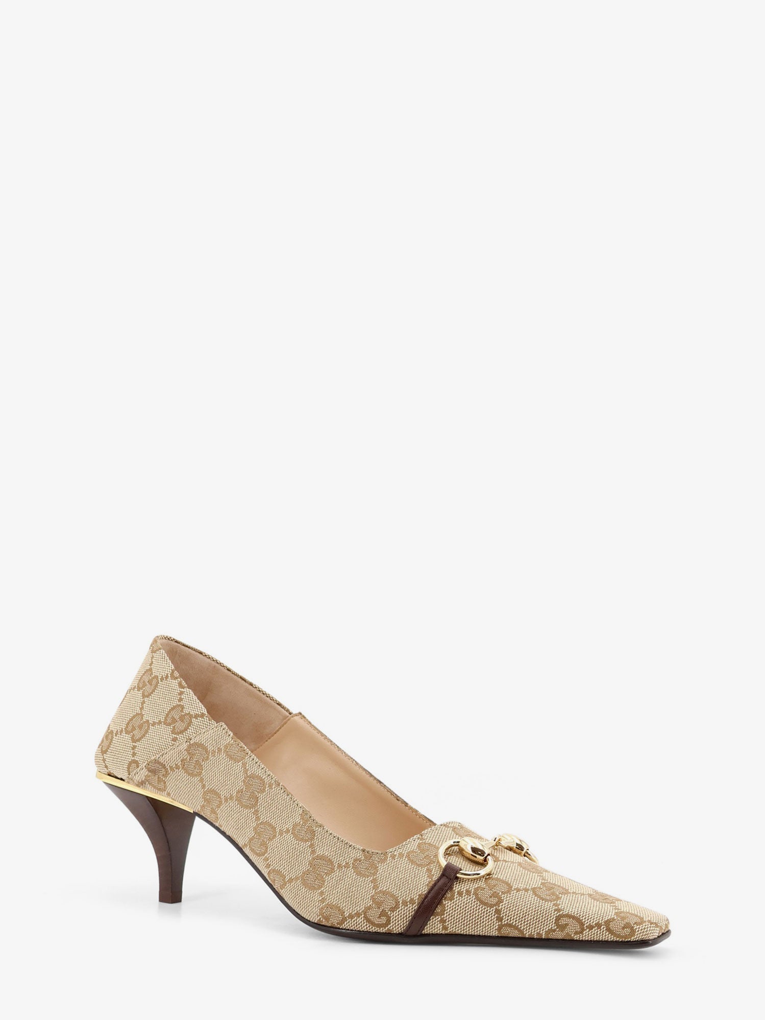 Gucci Vittoria Gg Fabric Pumps With Metal Horsebit