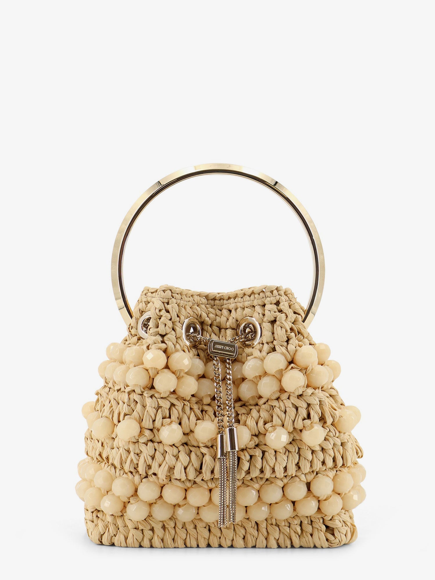 Jimmy Choo Bon Bon Raffia Bucket Bag