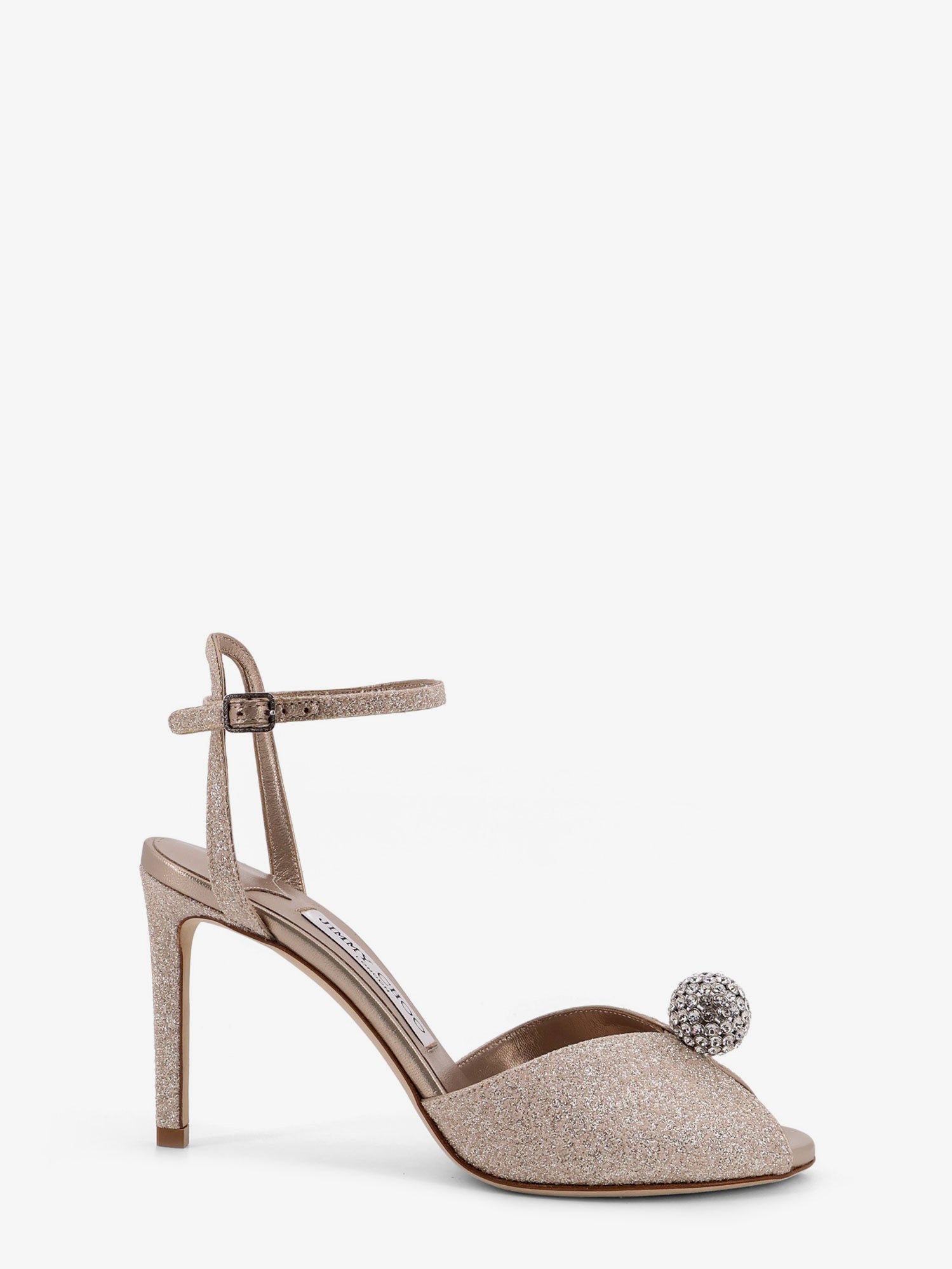 Jimmy Choo Sacora Glitter Effect Leather Sandals