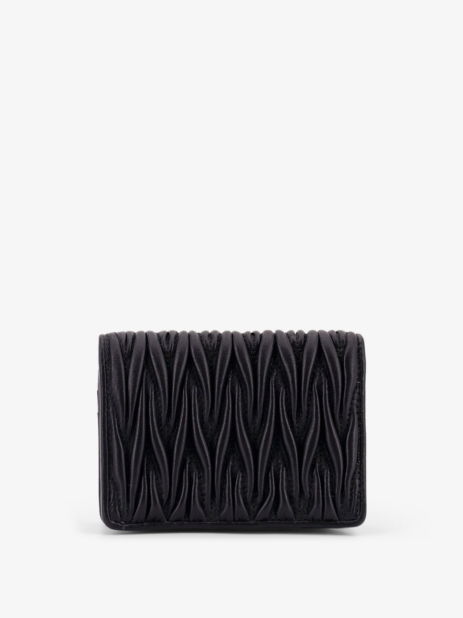 Miu Miu Quilted Leather Wallet With Lettering Logo On The Front