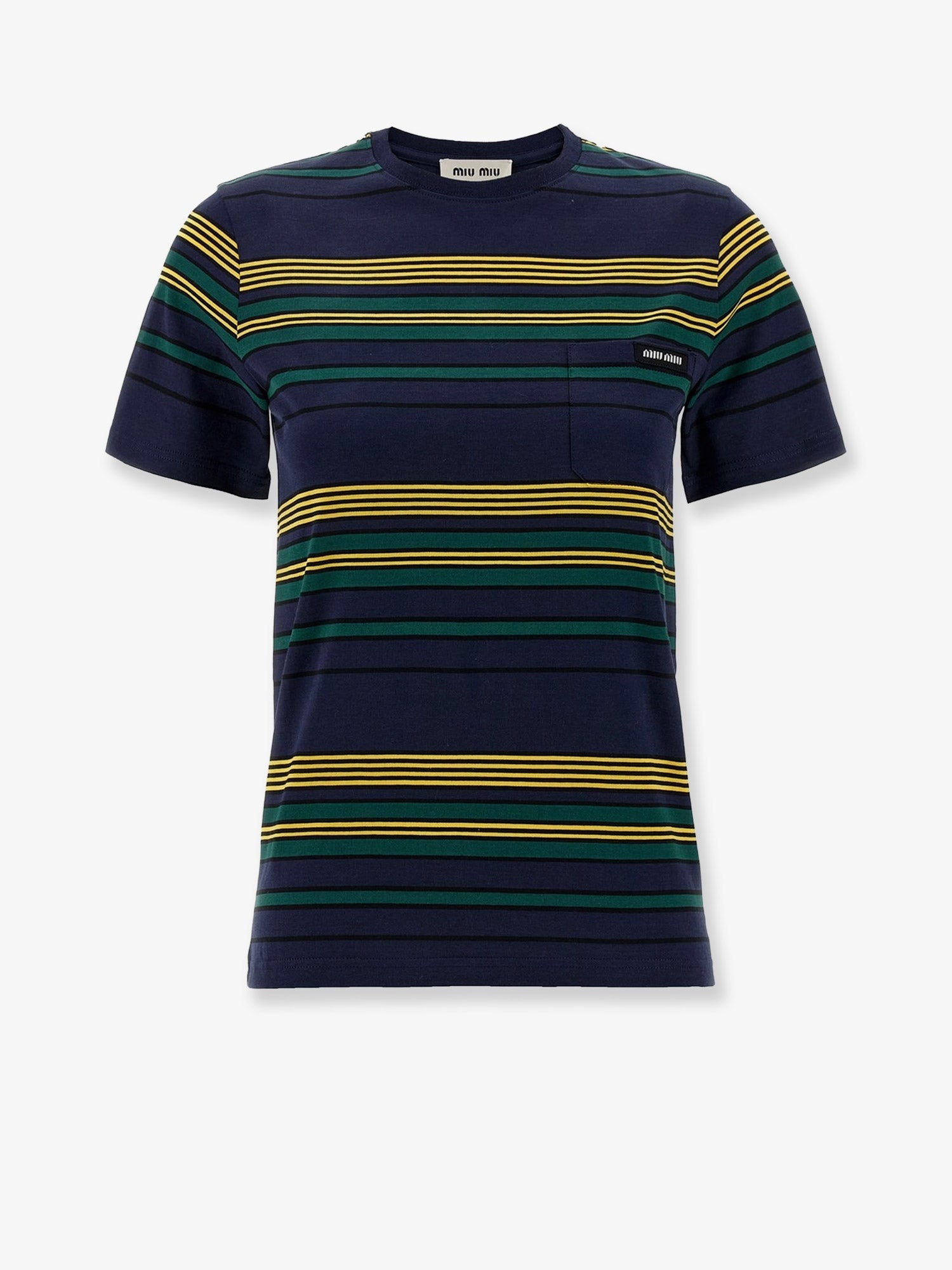 Miu Miu Cotton T-shirt With Striped Pattern