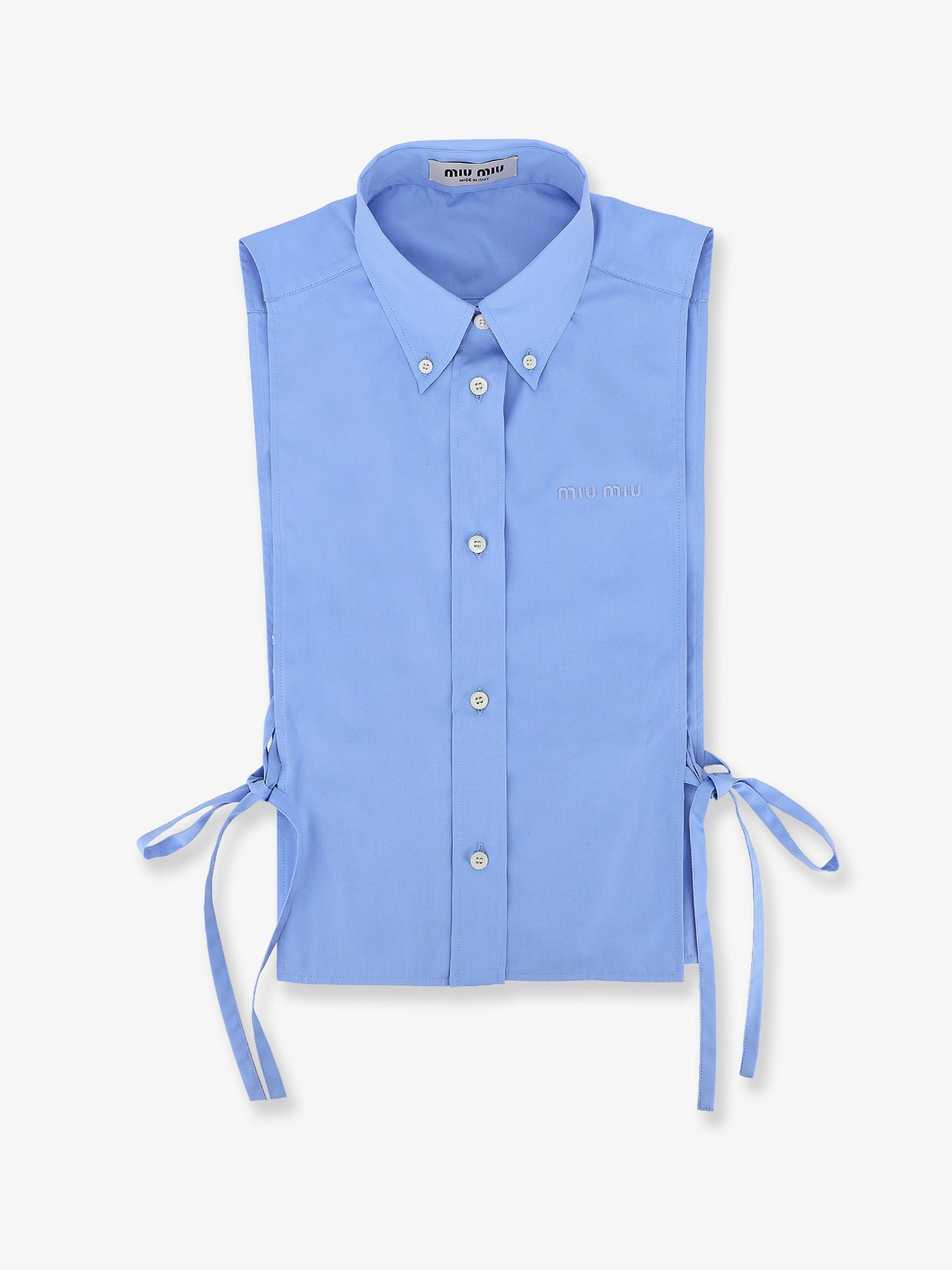 Miu Miu Cotton Shirt With Front Embroidered Logo