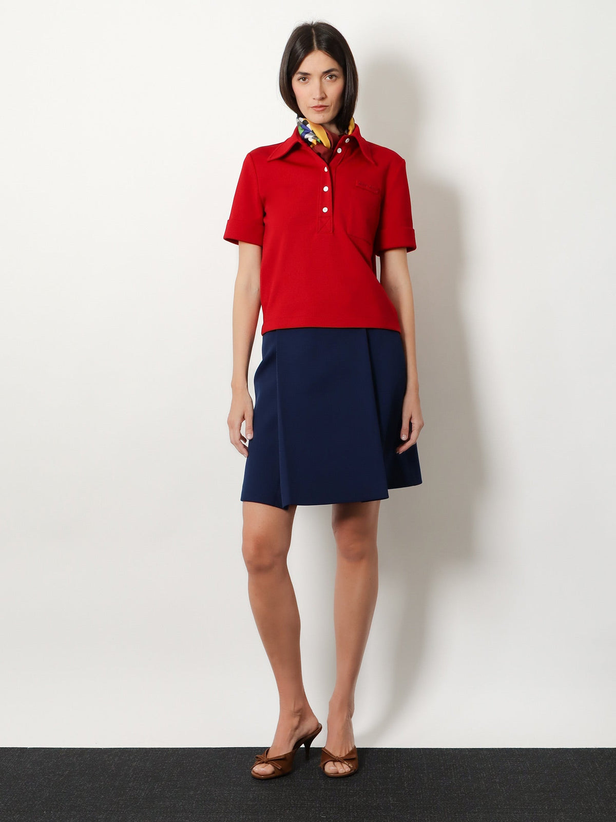 Miu Miu Polo Shirt With Lettering Logo Patch