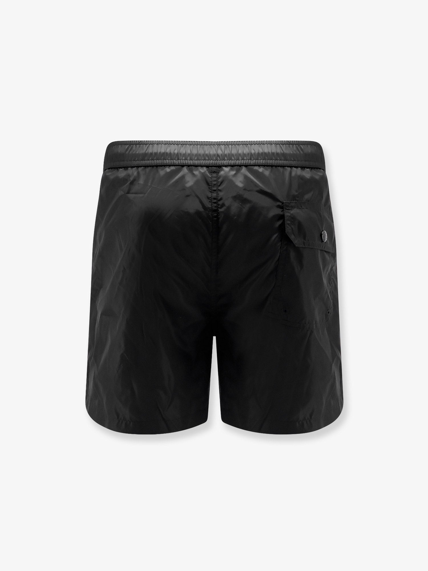 Moncler Nylon Swim Trunks With Logo Patch On The Bottom
